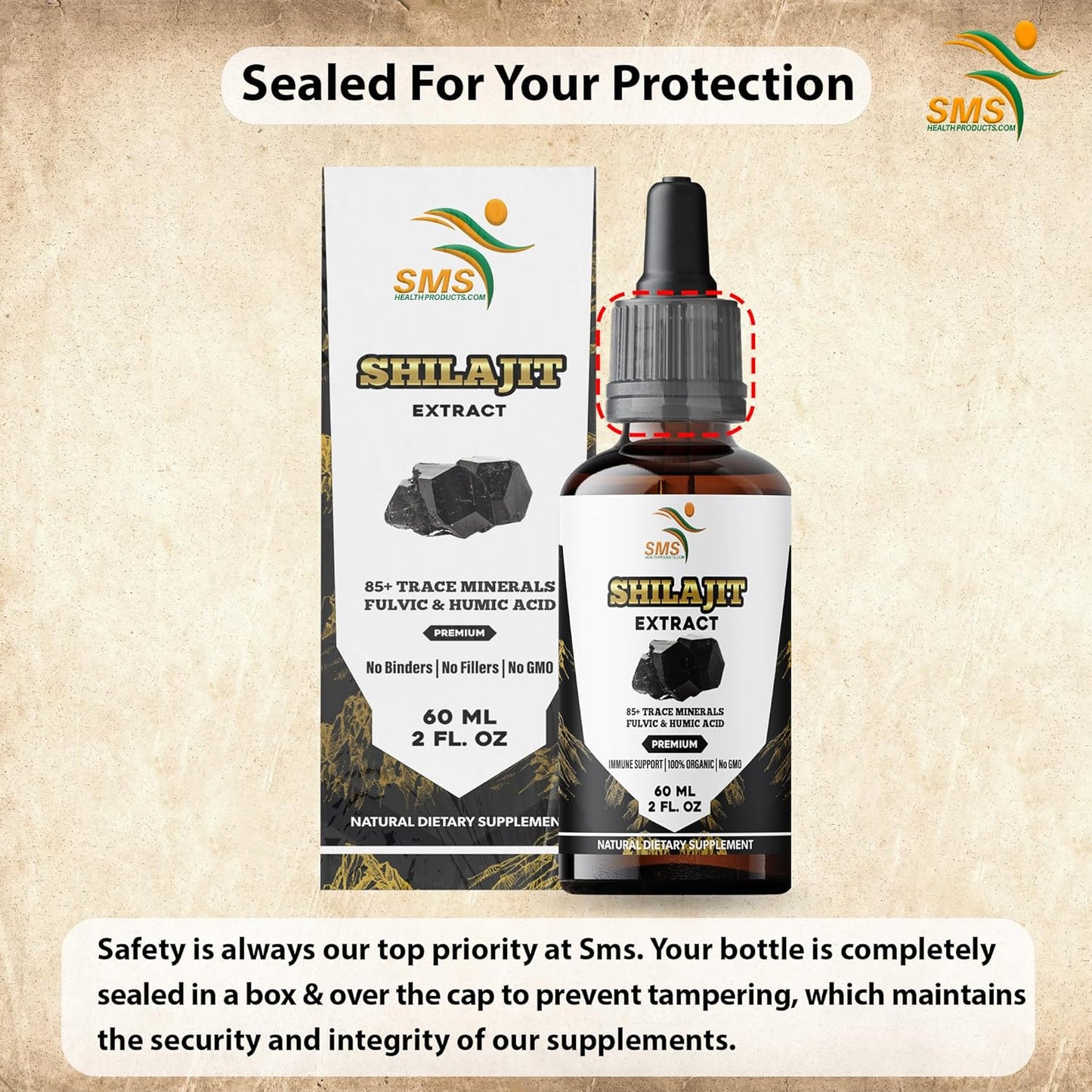 Shilajit Pure Himalayan Drops with 40% Fulvic Acid, High Trace Minerals, No Fillers, Made in USA | Herbal Vegan Supplement