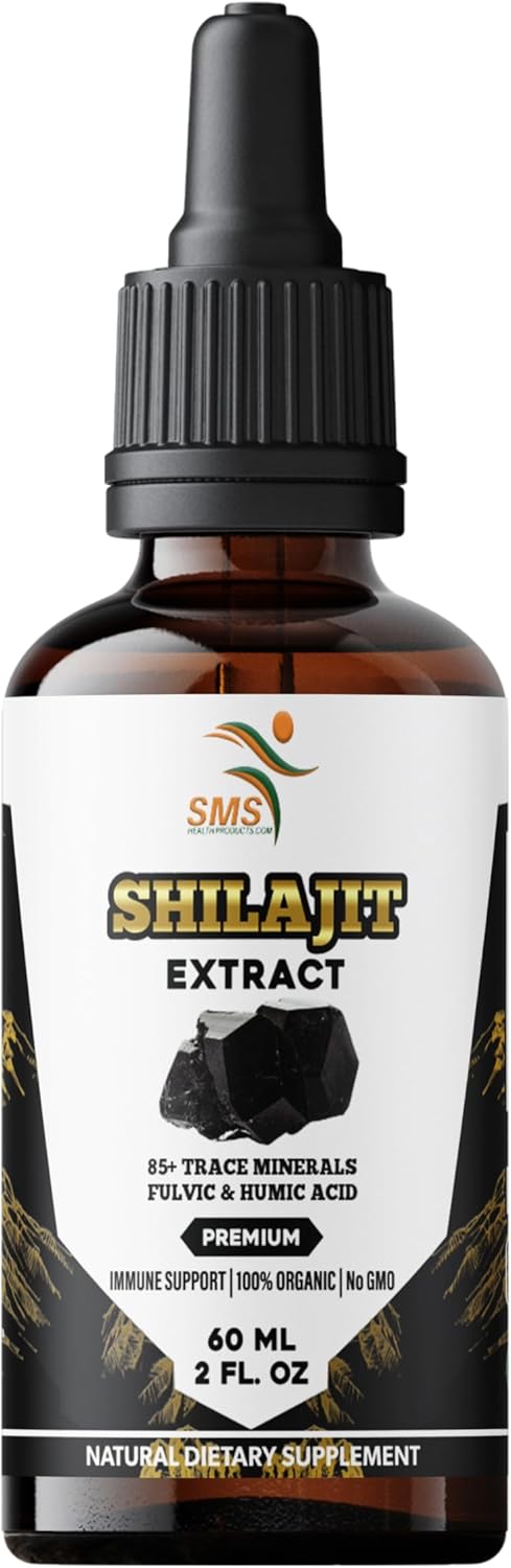 Shilajit Pure Himalayan Drops with 40% Fulvic Acid, High Trace Minerals, No Fillers, Made in USA | Herbal Vegan Supplement