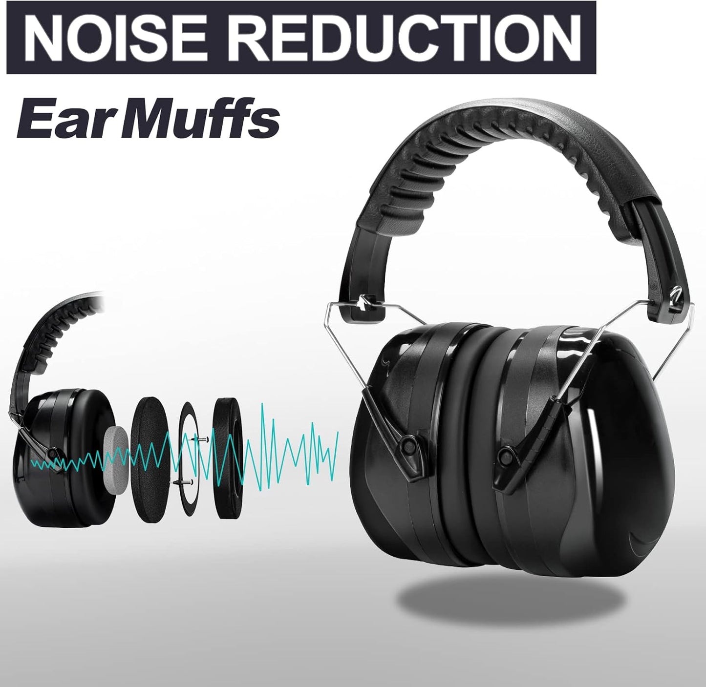 Shooting Range Ear Protection Set with Earmuffs, Safety Glasses, Earplugs, and Storage Case