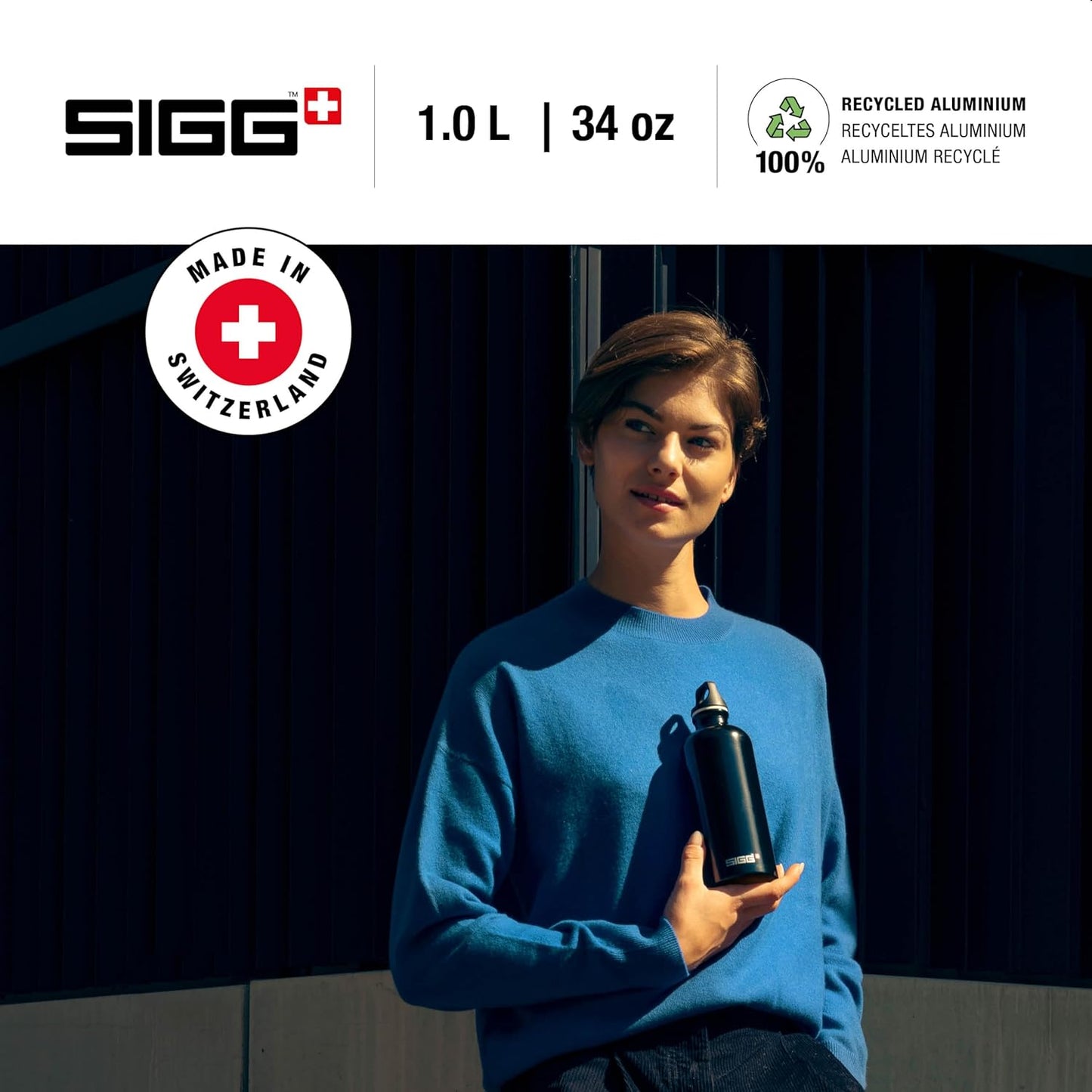 SIGG Traveller Aluminum Water Bottle - Made in Switzerland - Ideal for Carbonated Drinks - Recycled Materials - BPA-Free - 20Oz / 34Oz