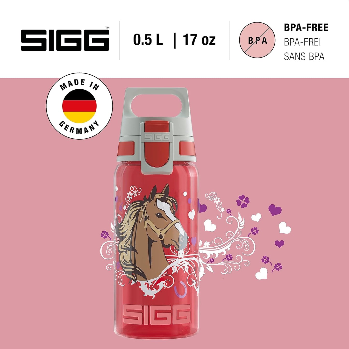 SIGG VIVA ONE Kids Water Bottle - 17 Oz - Dishwasher Safe - Ideal for School and Sports - Made in Germany - Suitable for Carbonated Drinks