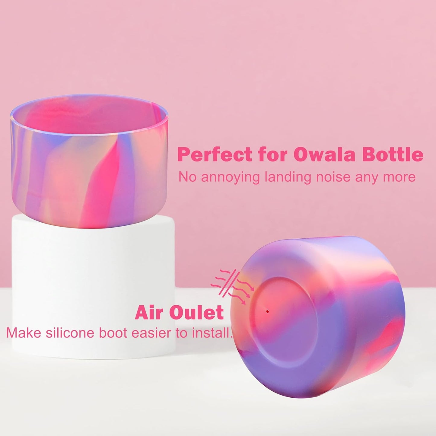 Silicone Boot for Owala Flask Water Bottle 2PCS - Anti-Slip Protective Sleeve - BPA-Free Bottom Base - Fits 24oz, 32oz, 40oz - Owala Twist, FreeSip, Flip Stainless Steel Bottle