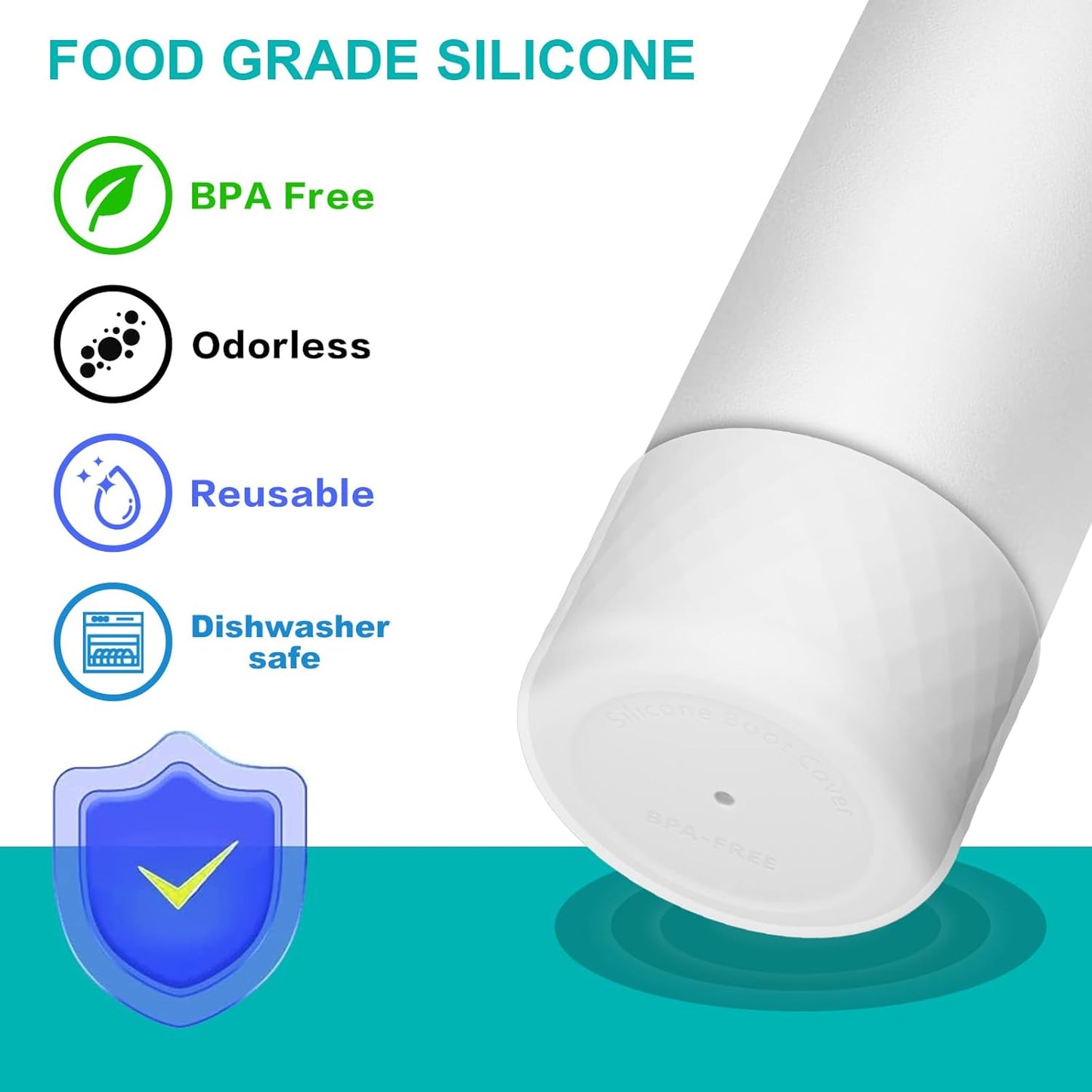 Silicone Grid Boot Protector for Owala Water Bottle - Anti-Slip Sleeve for FreeSip/Twist/Flip - Bottom Bumper Cover for Accessories