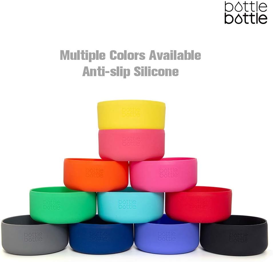 Silicone Sleeve for 12-64oz Water Bottles, Fits Hydro Sports, Simple Modern, Takeya, MIRA, Iron Flask - BPA Free, Anti-Slip Cover