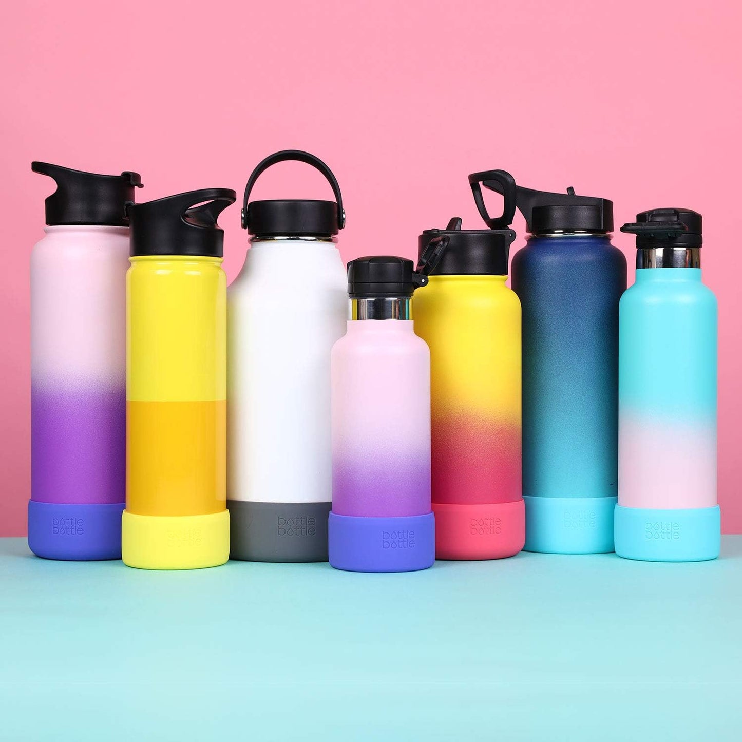 Silicone Sleeve for 12-64oz Water Bottles, Fits Hydro Sports, Simple Modern, Takeya, MIRA, Iron Flask - BPA Free, Anti-Slip Cover