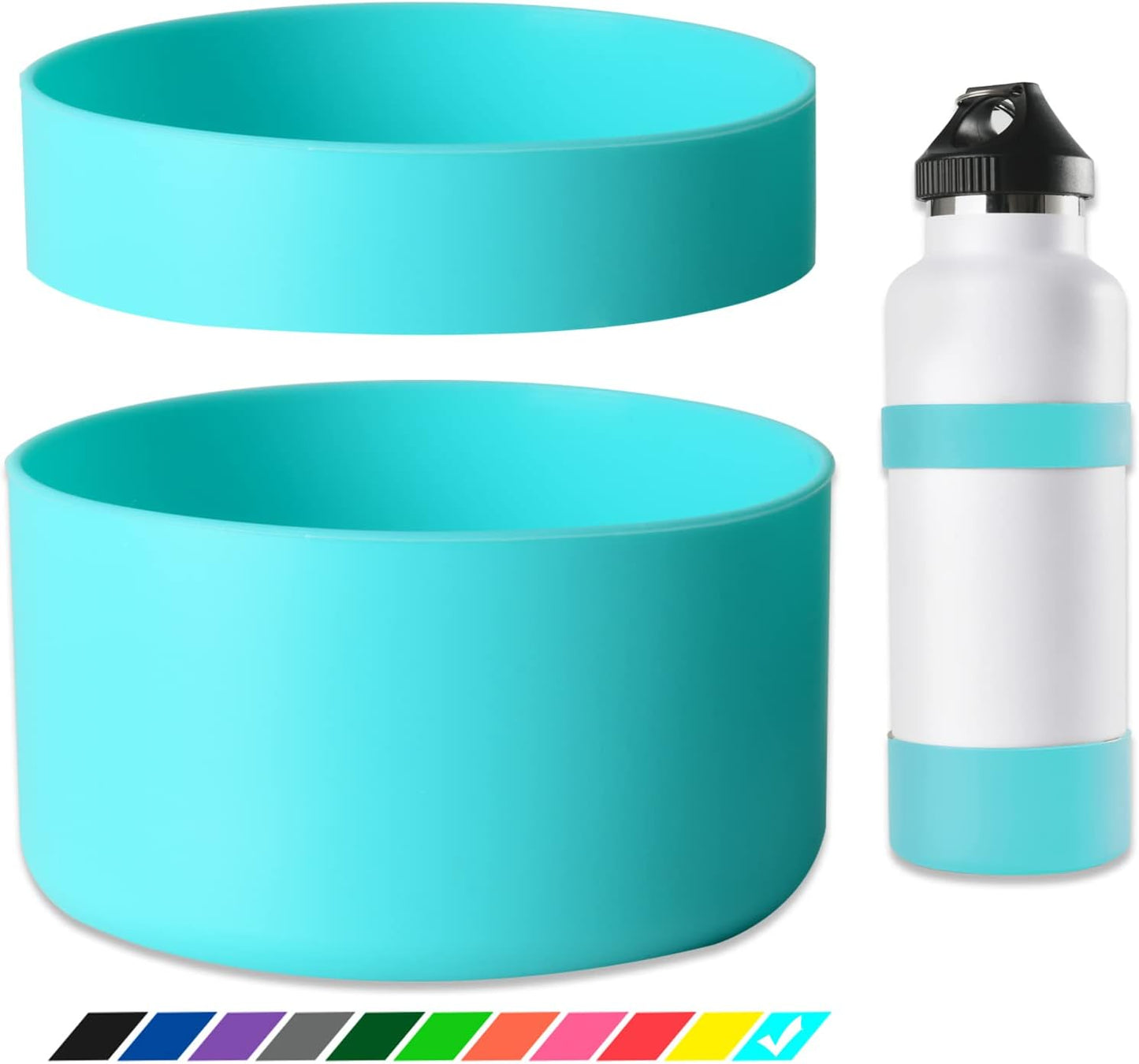 Silicone Water Bottle Boot for Hydro Flask - Double Protection & Anti-Slip - 3 Sizes