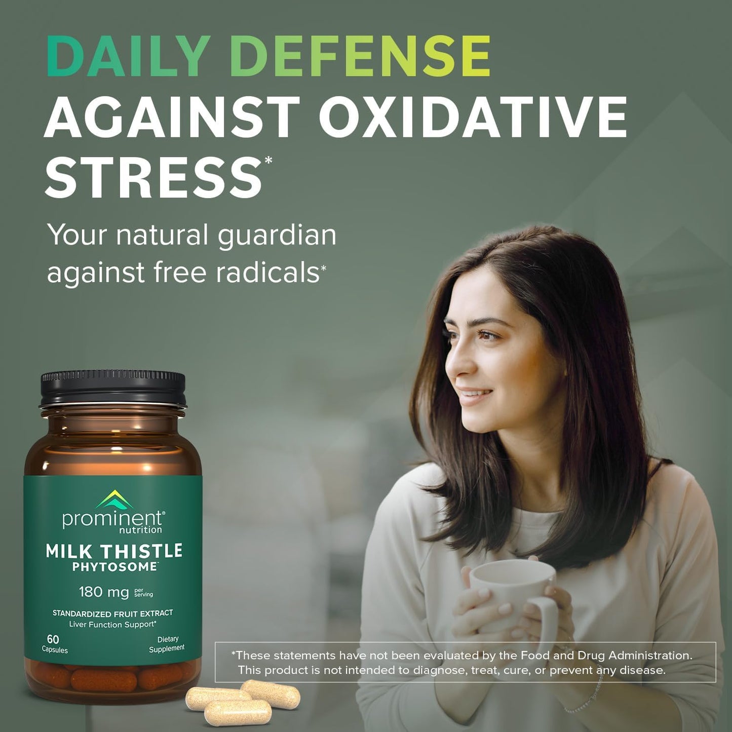 Siliphos Milk Thistle Extract Capsules - Liver Function Support, Detox & Cleanse - 180mg, 60 ct - Prominent Nutrition