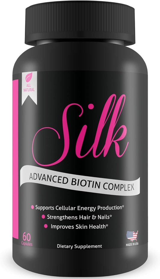 Silk Advanced Biotin Complex for Stronger Hair, Healthier Skin, and Ultimate Nail Strength