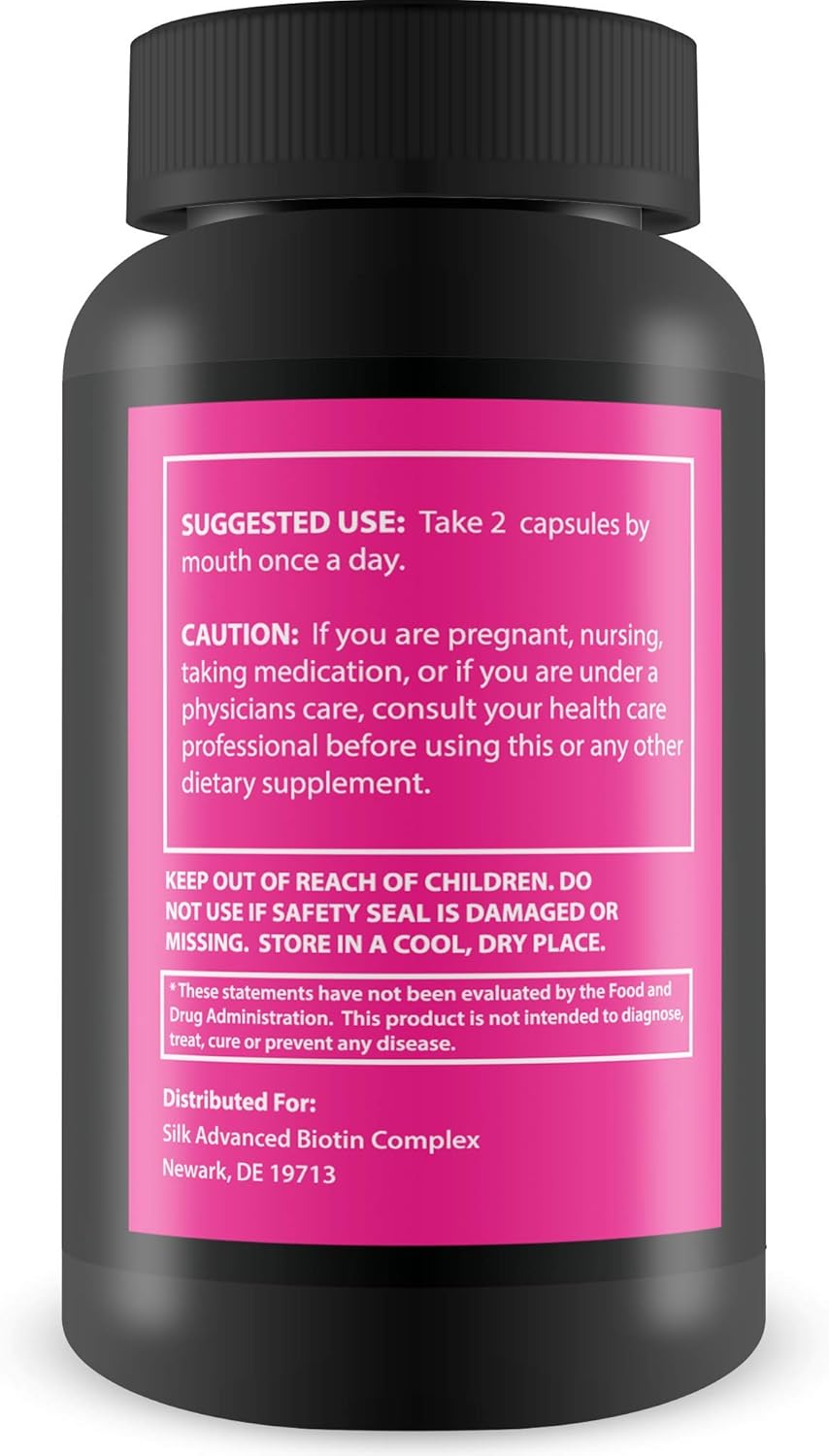 Silk Advanced Biotin Complex for Stronger Hair, Healthier Skin, and Ultimate Nail Strength