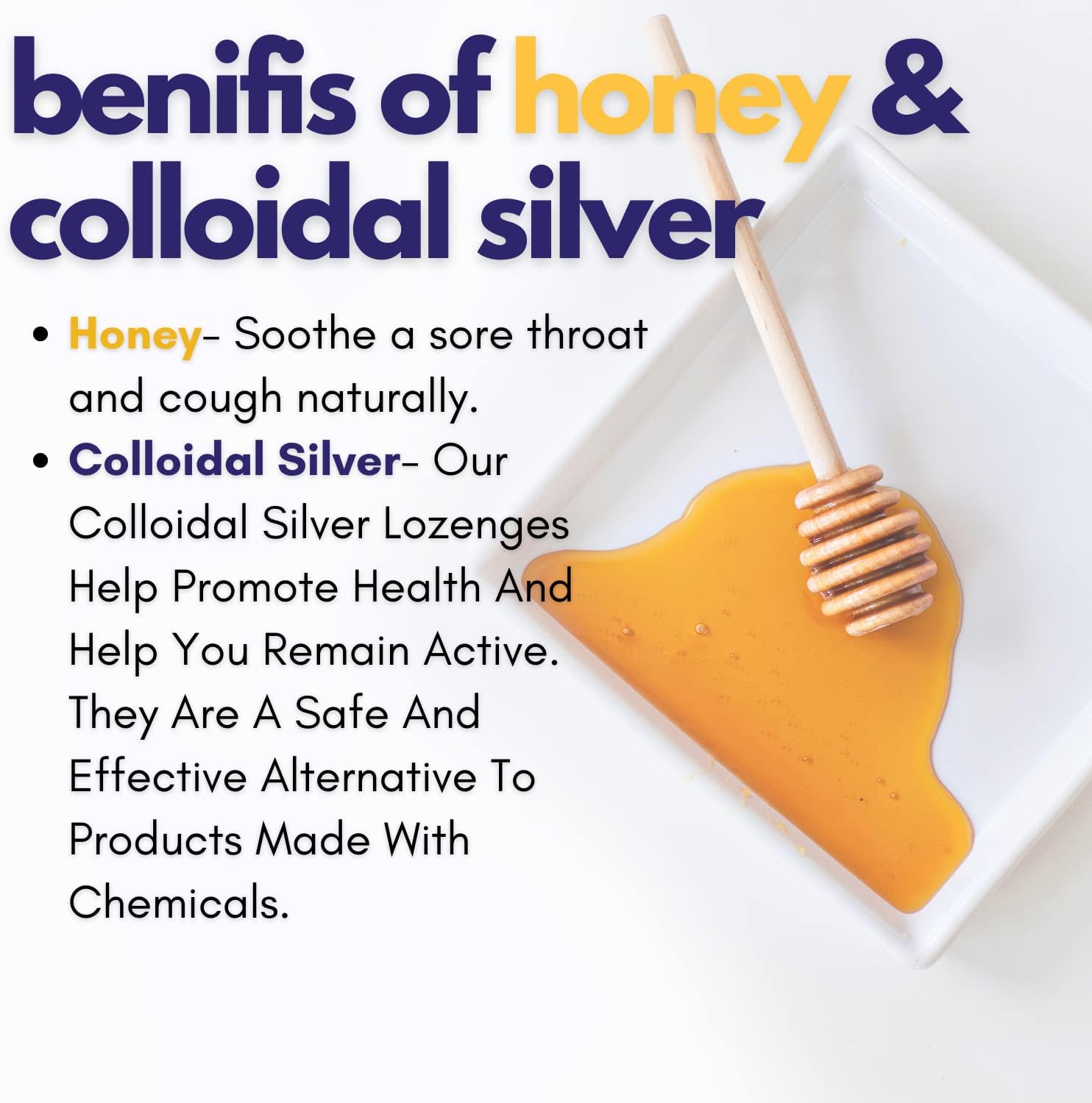 Silver Biotics Colloidal Silver Lozenges with Manuka Honey - 60 PPM SilverSol for Immune Support and Throat Soothing - 21 Count