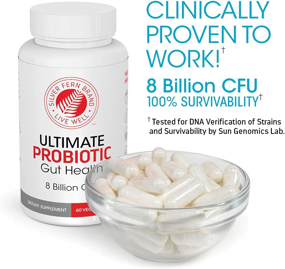 Silver Fern Ultimate Probiotic Supplement - Vegicaps for Daily Metabolic Restoration, DNA Verified Multi-Strain Capsules - 4 Bottles