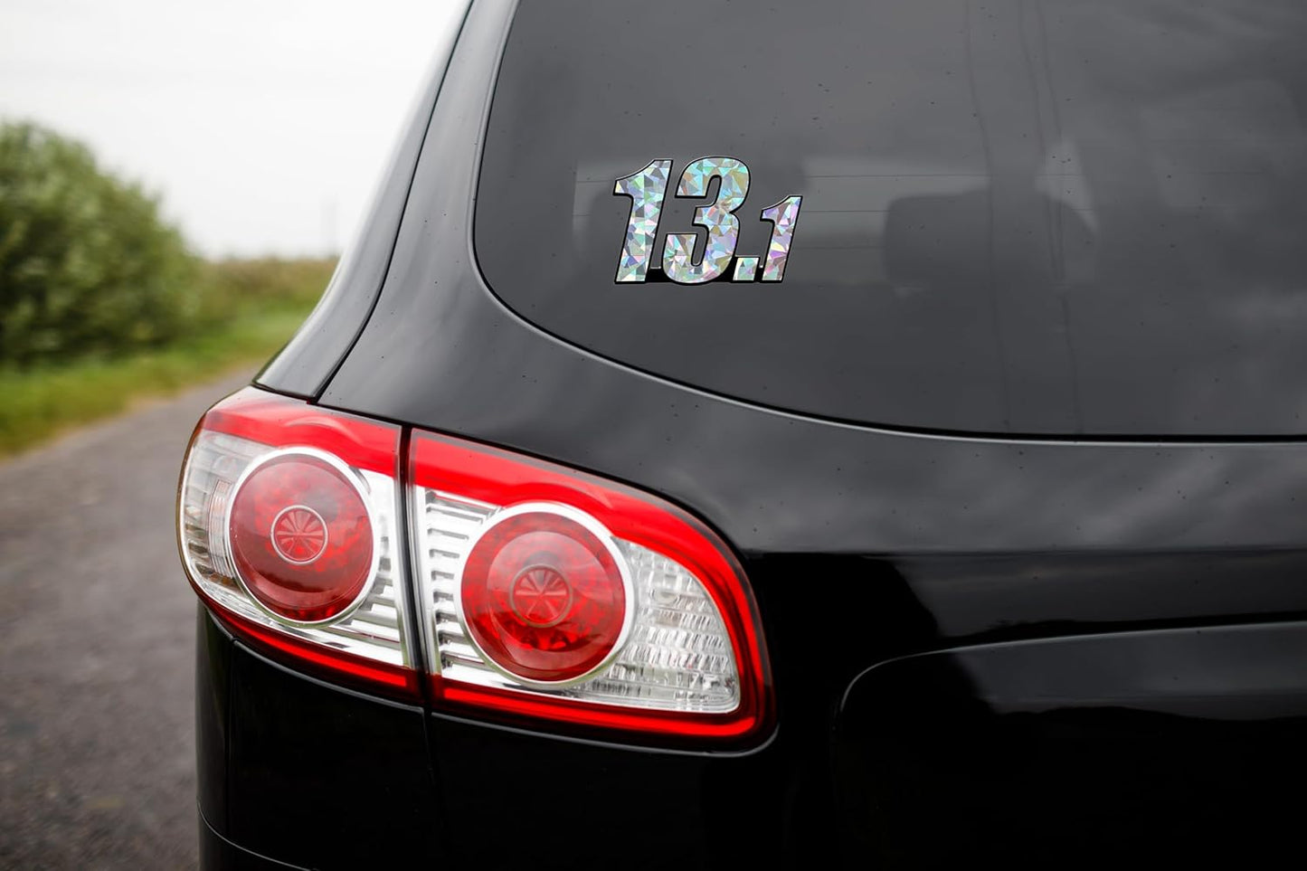 Silver Reflective Elektroplate 13.1 Half Marathon Decal Sticker - Universal Fit, Weatherproof, Automotive Grade, 2.25" x 3.25