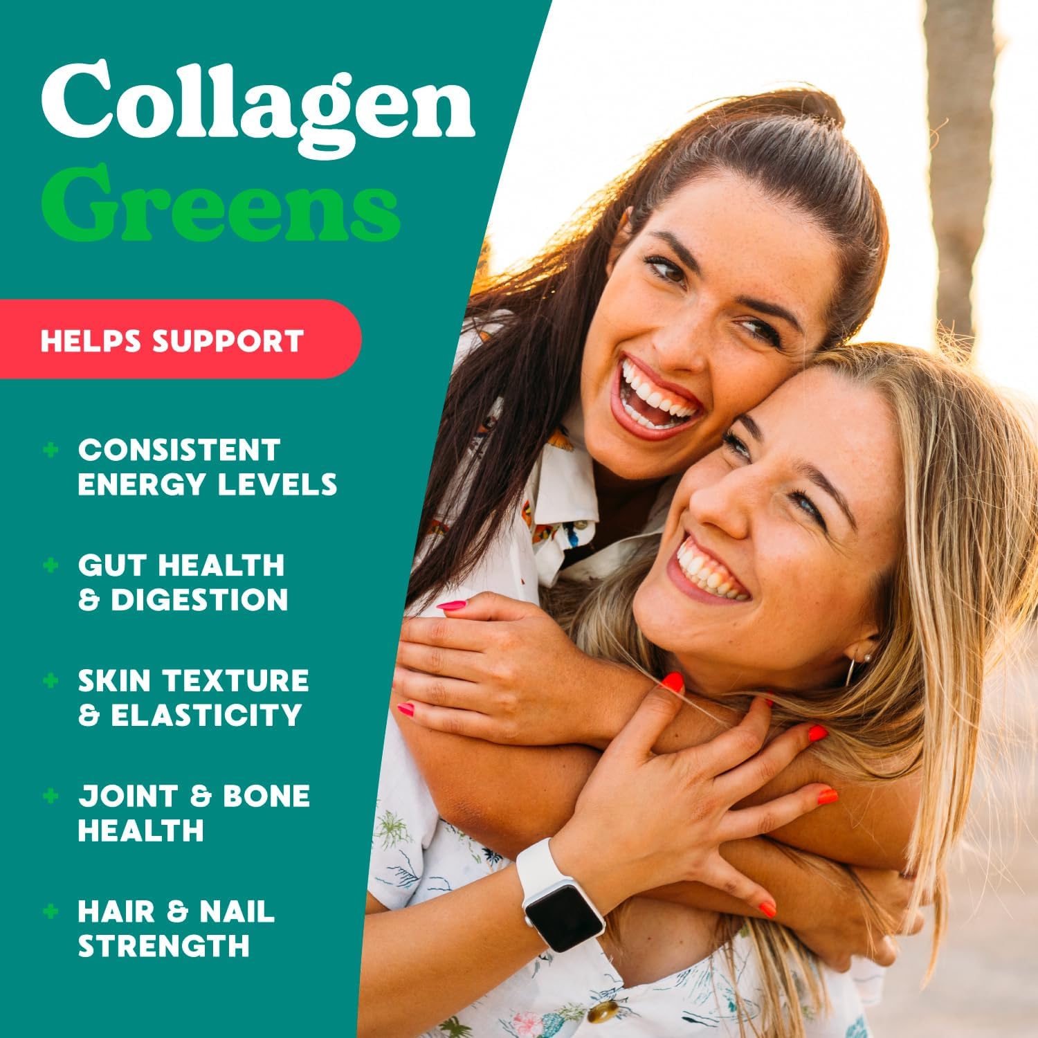 Simply Blossom Nutrition Daily Greens & Superfood Powder with Collagen & Probiotics for Women - Digestive Health & Bloating Relief - Watermelon Flavor - 2 Month Supply