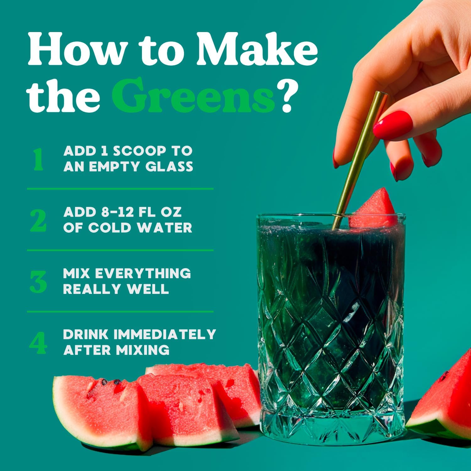 Simply Nature's Promise Daily Greens & Superfood Powder with Collagen, Probiotics - Women's Digestive Health & Bloating Relief - Watermelon Flavor - 30 Day Supply