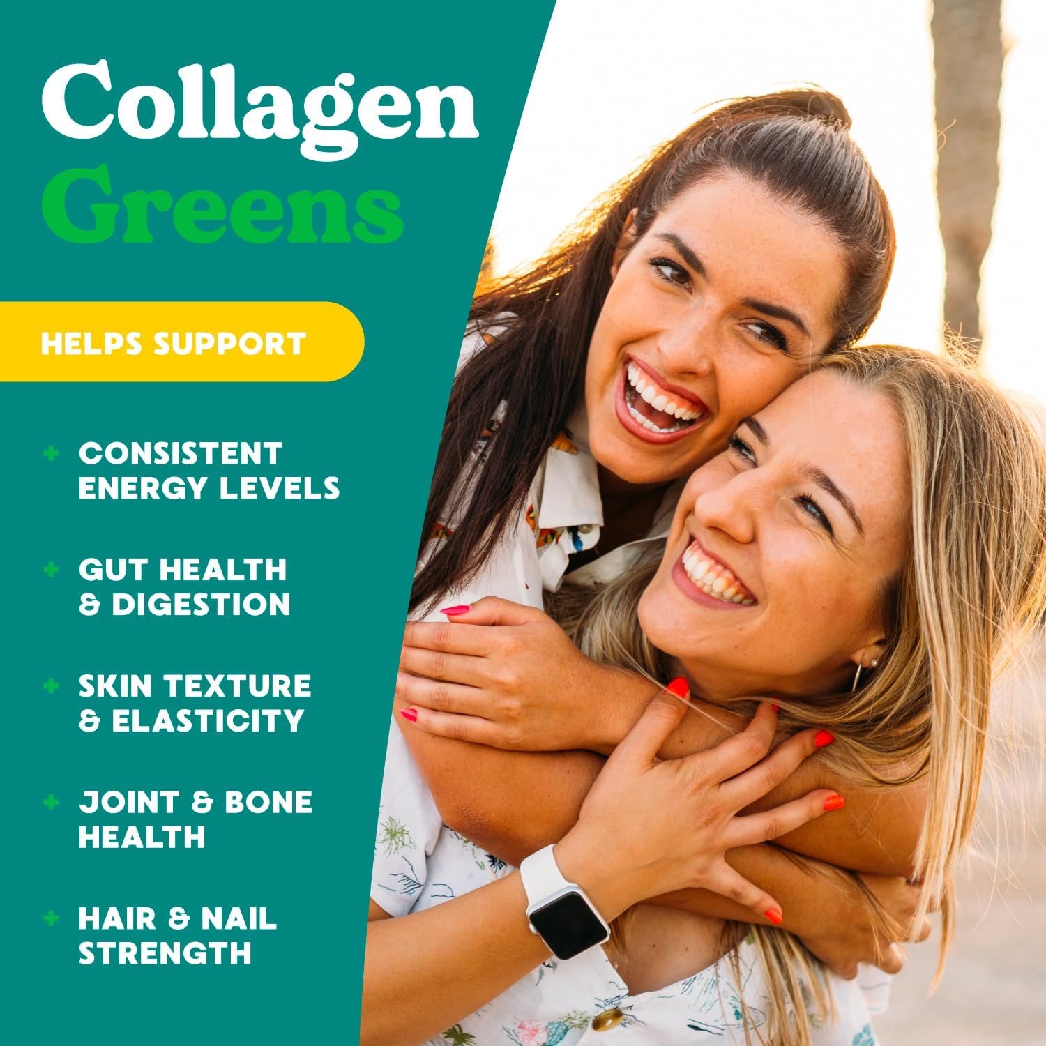 Simply Nature's Promise Daily Greens & Superfood Powder with Collagen & Probiotics for Women - Mango Flavor - 2 Month Supply - Digestive Health & Bloating Relief