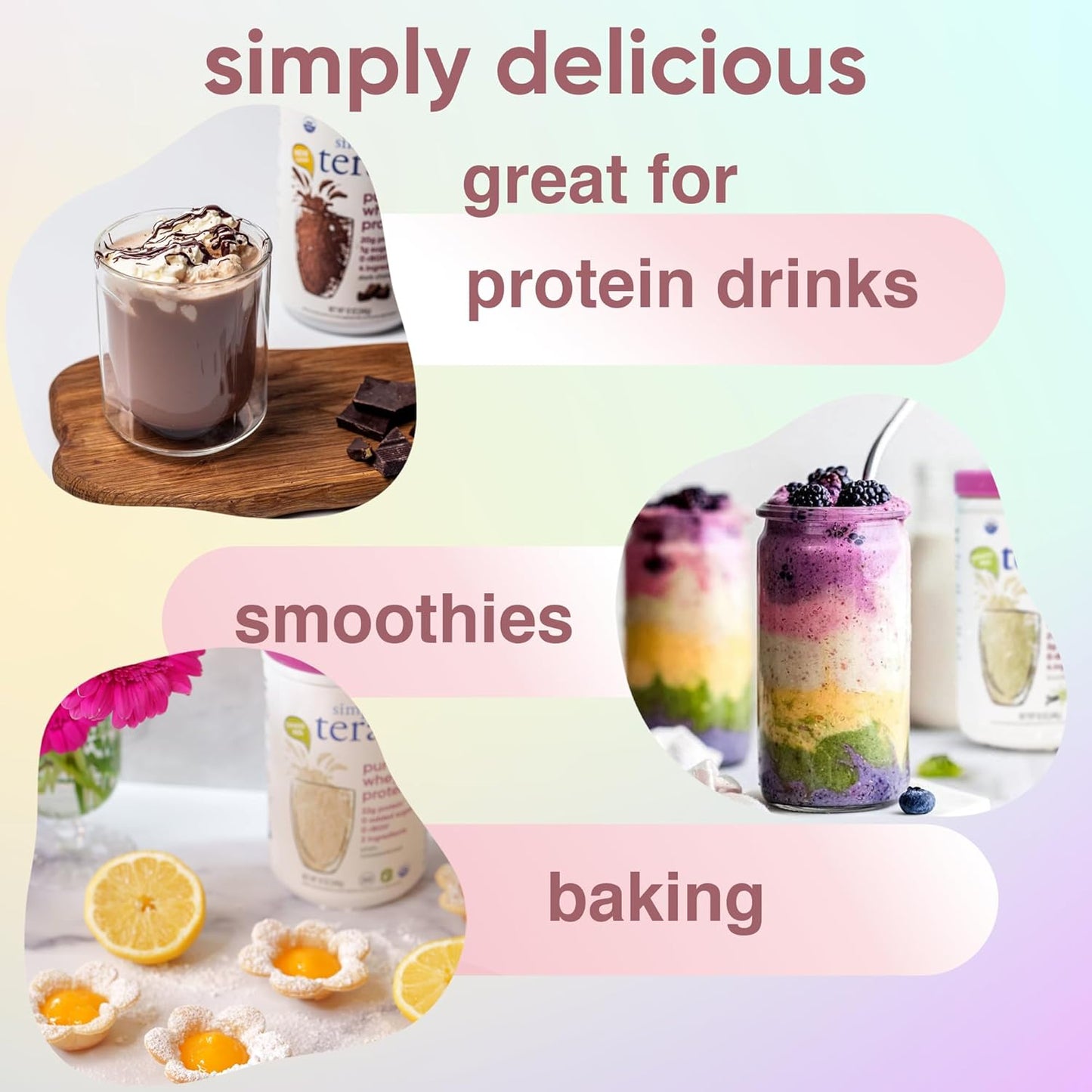 Simply Tera's Pure Whey Protein Powder - Dark Chocolate Flavor