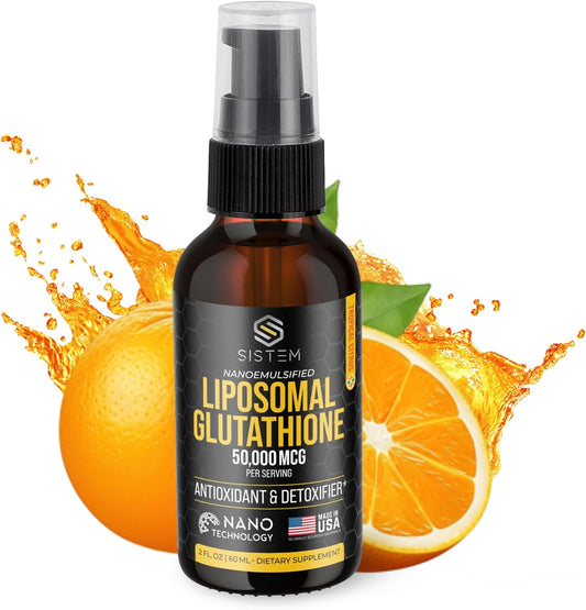 Sistem Liposomal Glutathione & Vitamin C Antioxidant Detox Cleanse - Immune Support Supplement, Tropical Citrus Flavor