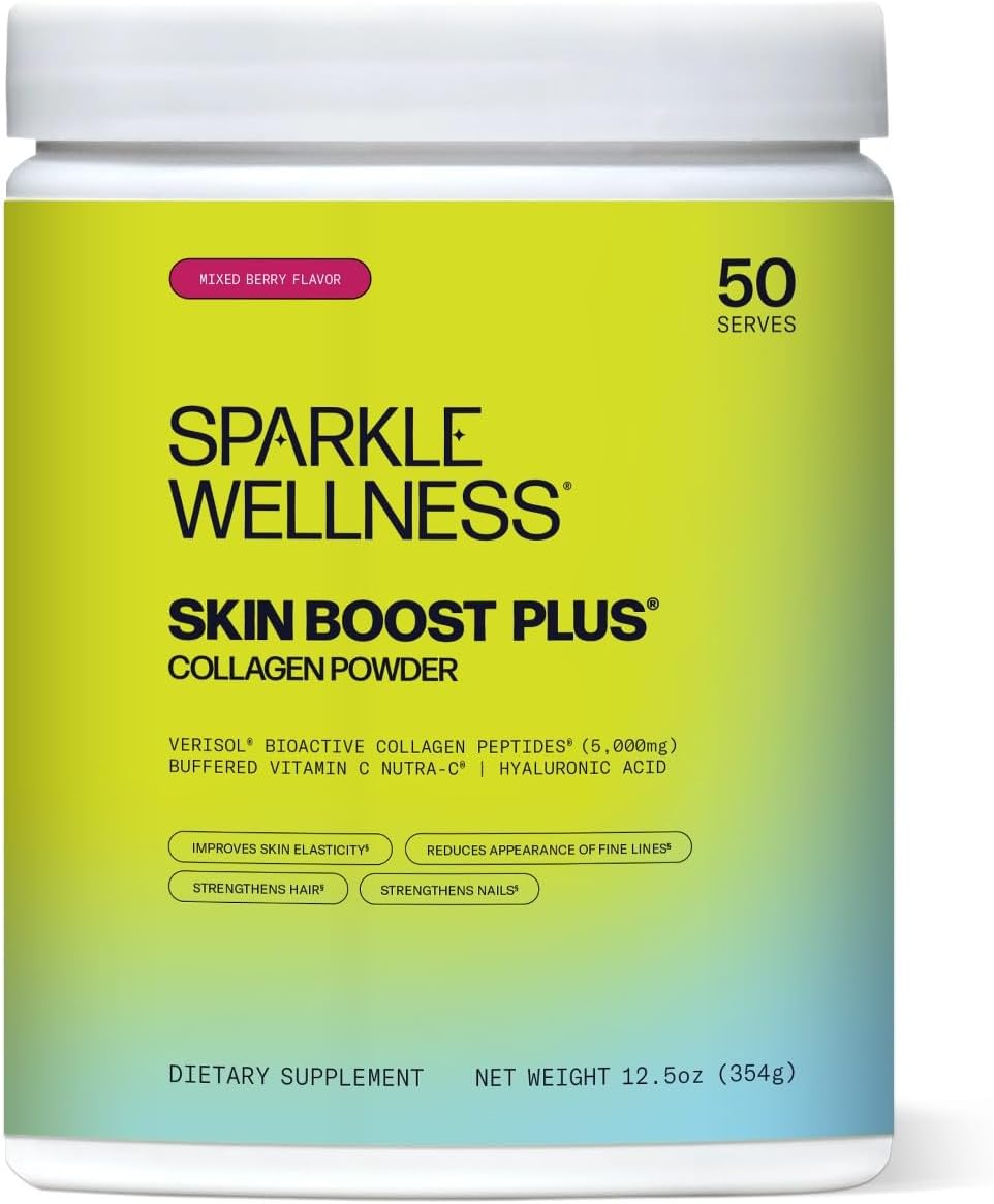 Skin Boost Plus Collagen Powder Supplement with VERISOL Peptides & Vitamin C (Mixed Berry) | Improve Skin Elasticity & Hydration with Hyaluronic Acid | 50 Servings - BoostGo Australia