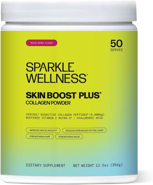 Skin Boost Plus Collagen Powder Supplement with VERISOL Peptides & Vitamin C (Mixed Berry) | Improve Skin Elasticity & Hydration with Hyaluronic Acid | 50 Servings - BoostGo Australia