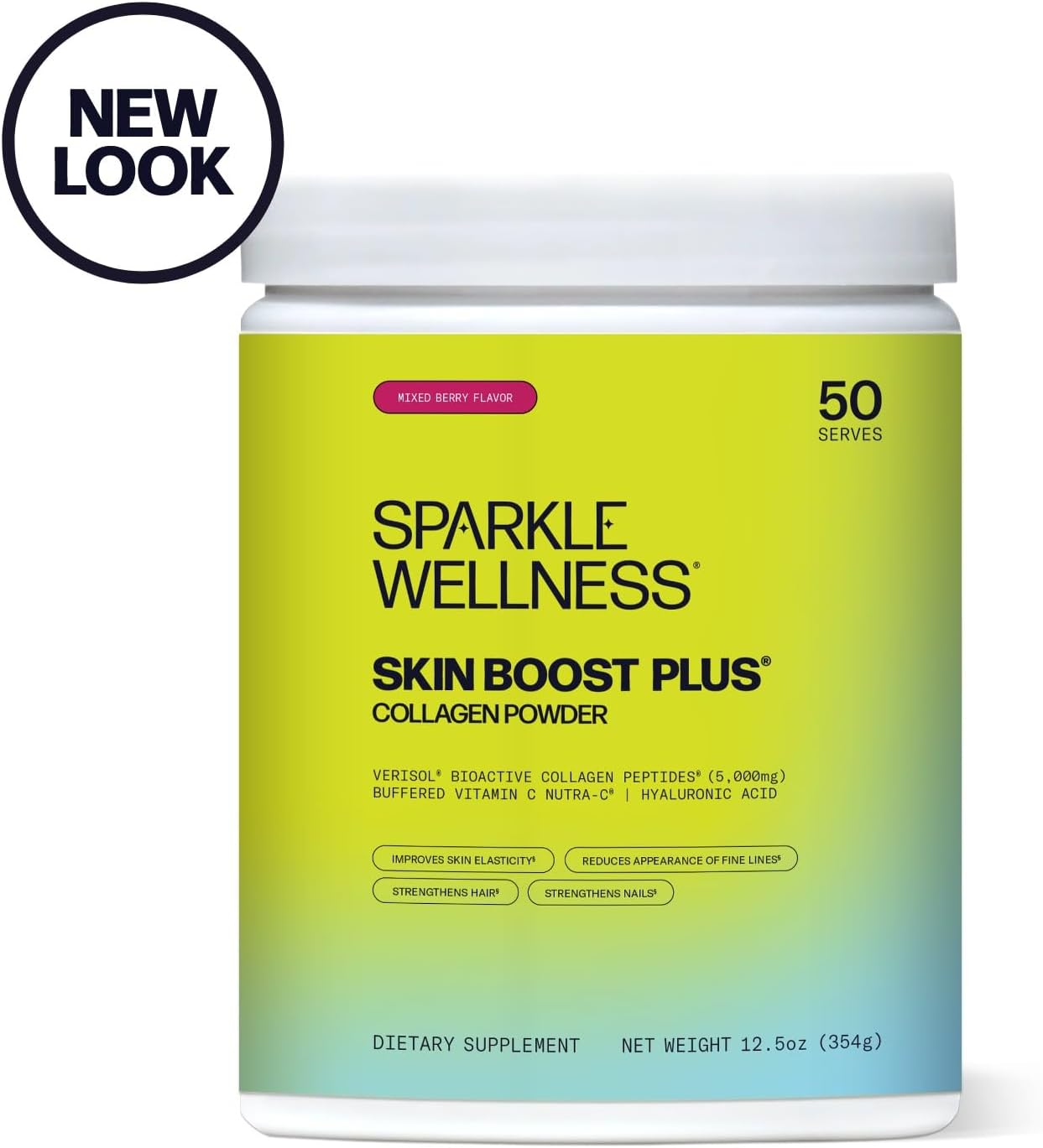 Skin Boost Plus Collagen Powder Supplement with VERISOL Peptides & Vitamin C (Mixed Berry) | Improve Skin Elasticity & Hydration with Hyaluronic Acid | 50 Servings - BoostGo Australia