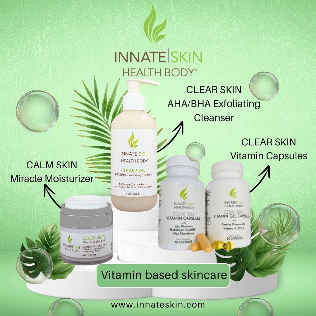 Skin Clear Acne Vitamins Capsules for Healthy Complexion - 60 Count