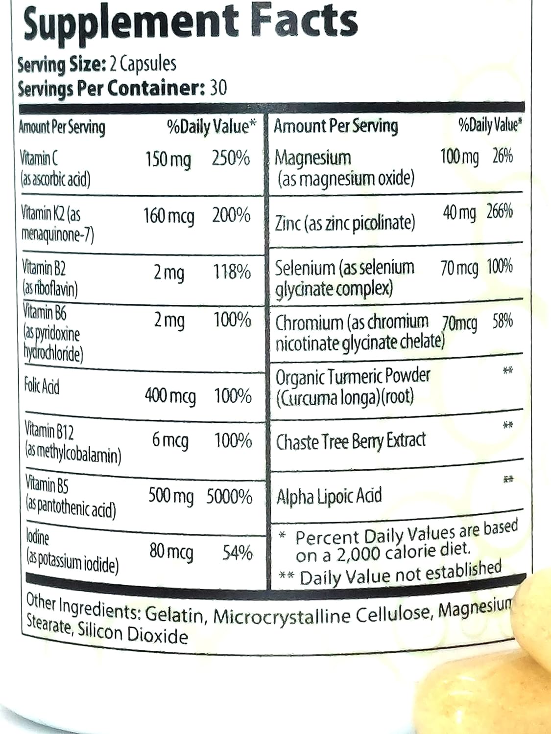 Skin Clear Acne Vitamins Capsules for Healthy Complexion - 60 Count