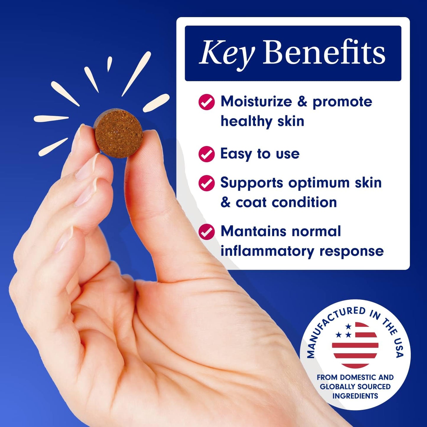 Skin & Coat Chew for Dogs - Improve Scalp and Fur Health with Tasty Chew Packed with Fatty Acids, Vitamins, and Apple Cider Vinegar for Comfort and Healthy Coat