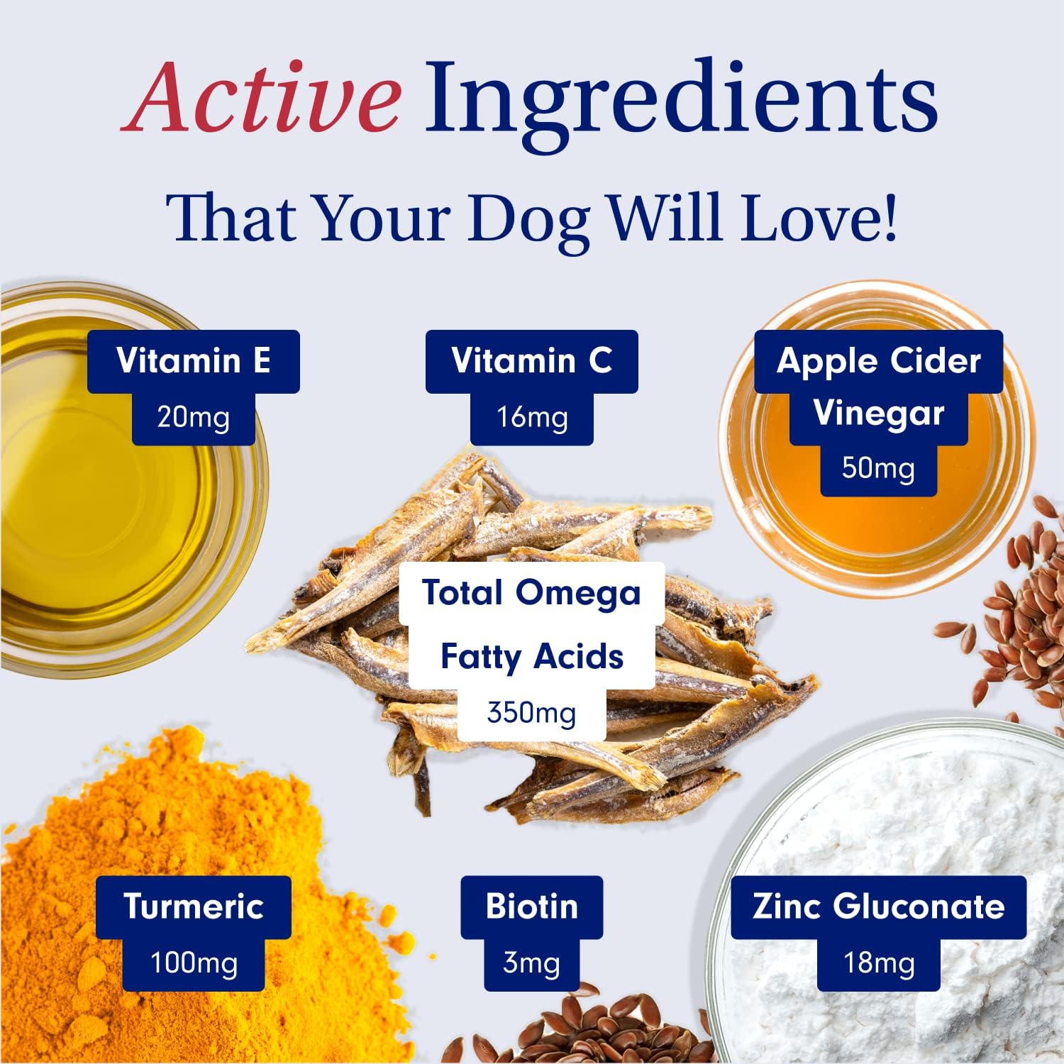 Skin & Coat Chew for Dogs - Improve Scalp and Fur Health with Tasty Chew Packed with Fatty Acids, Vitamins, and Apple Cider Vinegar for Comfort and Healthy Coat
