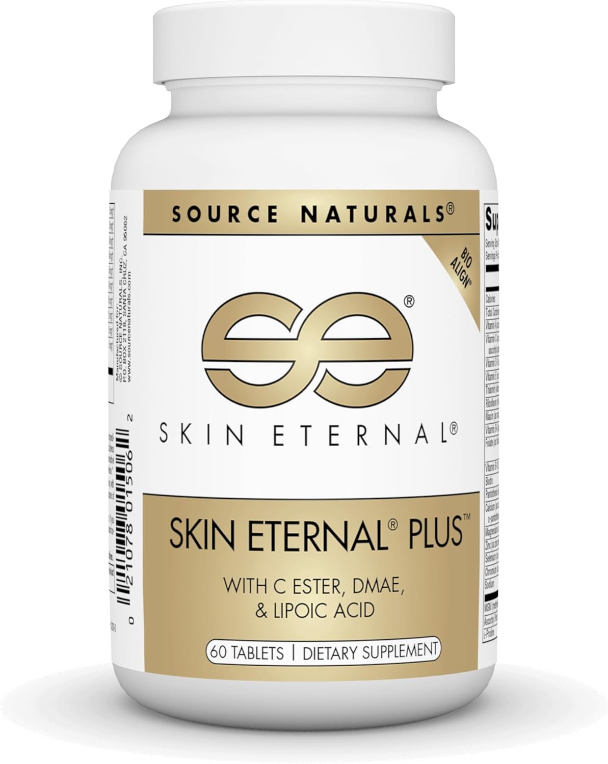 Skin Eternal Plus by Source Naturals - 60 Tablets with C Ester, DMAE, and Lipoic Acid for Skin Health and Anti-Aging