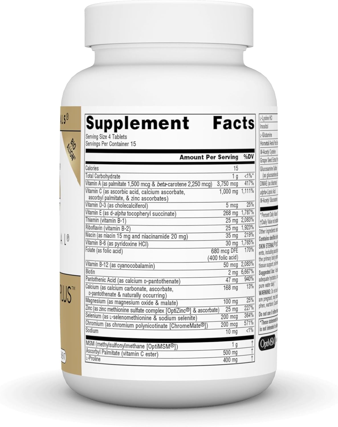 Skin Eternal Plus by Source Naturals - 60 Tablets with C Ester, DMAE, and Lipoic Acid for Skin Health and Anti-Aging