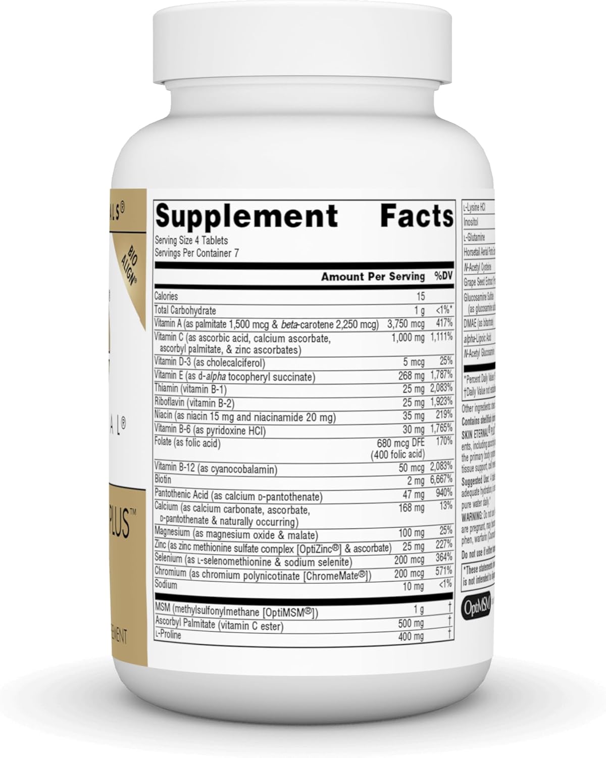 Skin Eternal Plus Supplement with C Ester, DMAE, & Lipoic Acid - 30 Tablets by Source Naturals