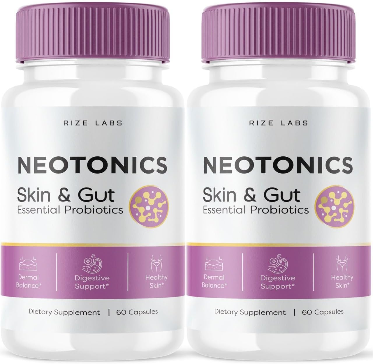 Skin & Gut Capsules with Essential Probiotics for Skincare and Health (120 Capsules) by Rize Labs