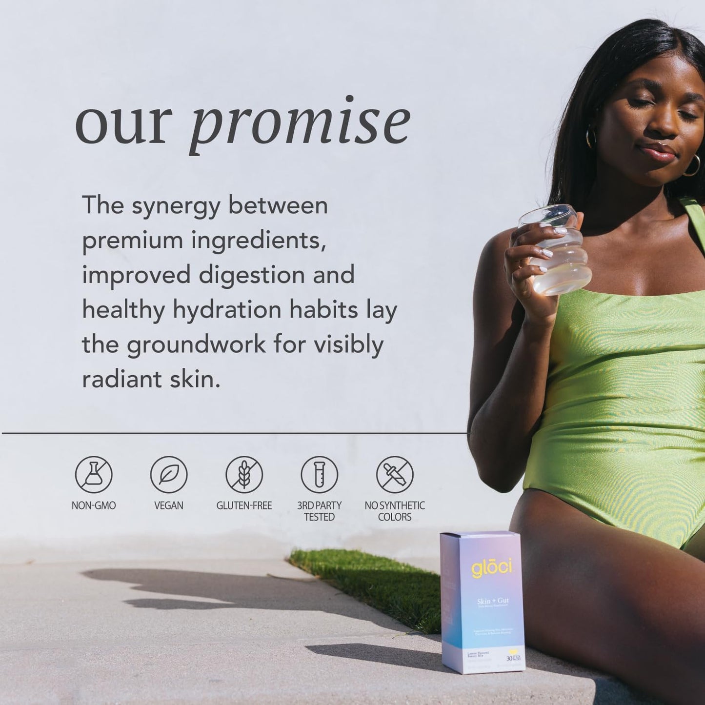 Skin Gut Probiotic with DE111, Hyaluronic Acid, Magnesium, Vitamin C, Zinc, Coconut Water Powder - Clinically Studied for Radiant Skin, Gut Health, Hydration - 30 Count