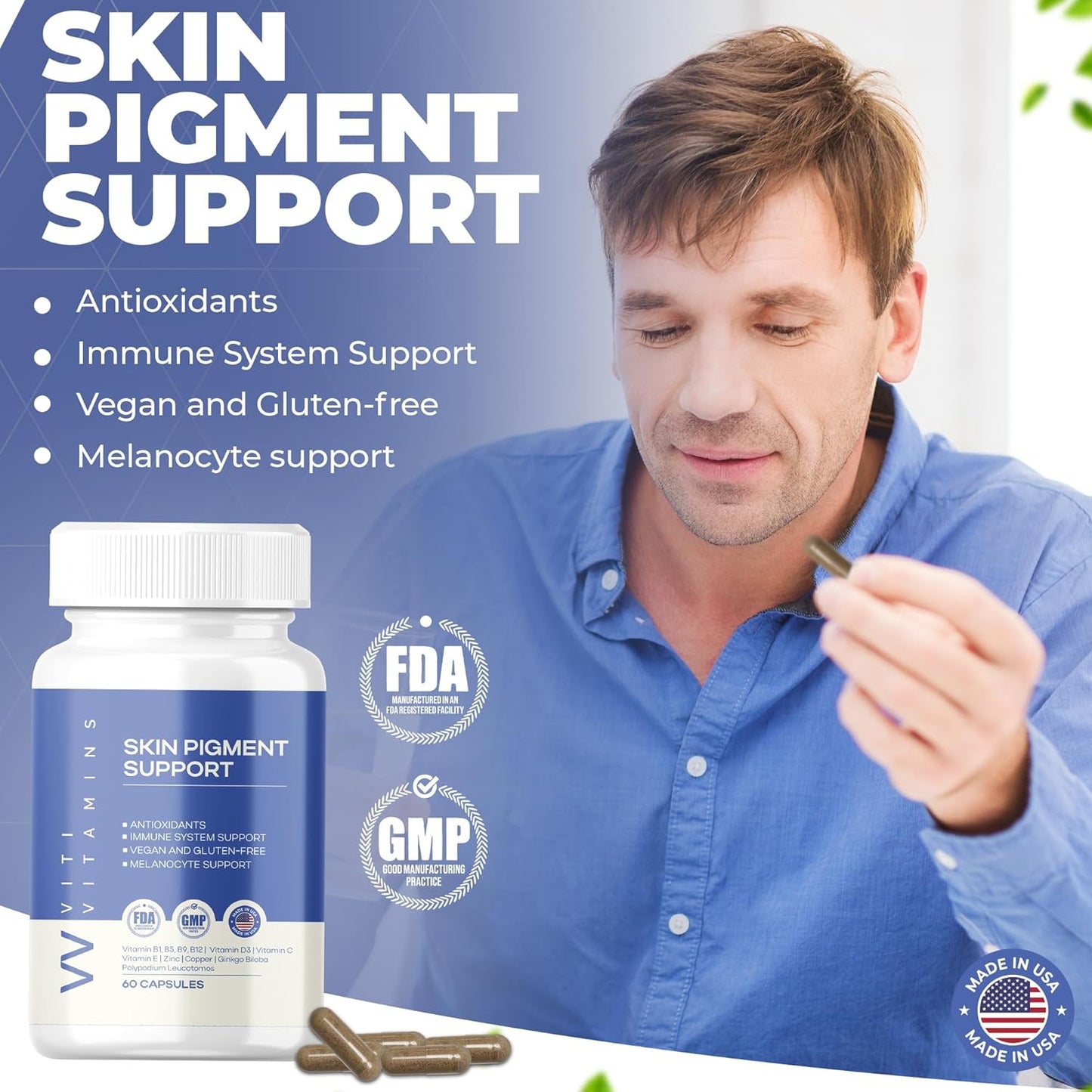 Skin Pigment Support Supplement with Polypodium Leucotomos for Faster Results - 60 Capsules - BoostGo Australia