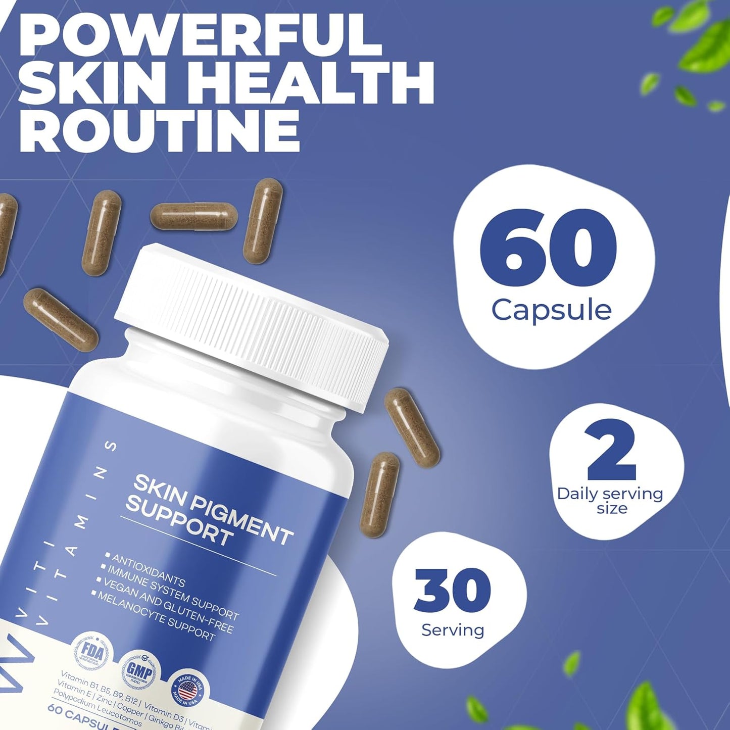 Skin Pigment Support Supplement with Polypodium Leucotomos for Faster Results - 60 Capsules - BoostGo Australia