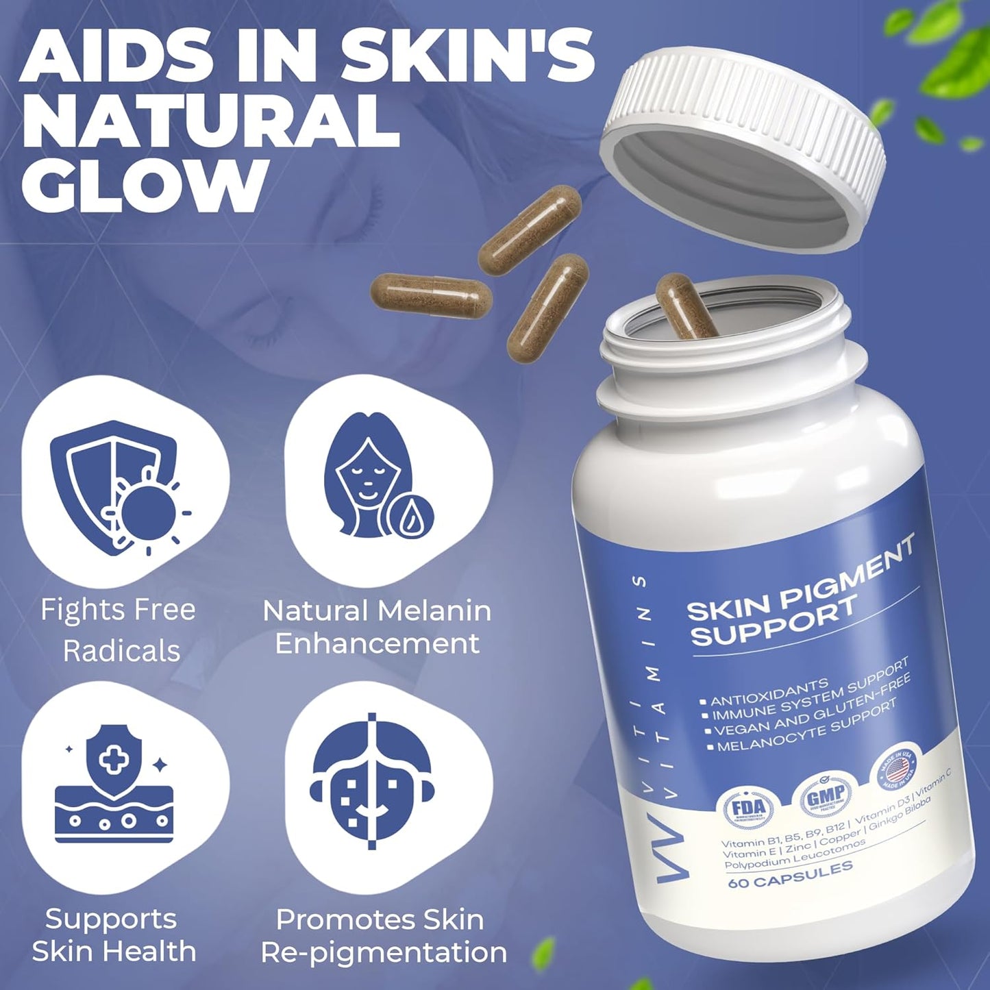 Skin Pigment Support Supplement with Polypodium Leucotomos for Faster Results - 60 Capsules - BoostGo Australia