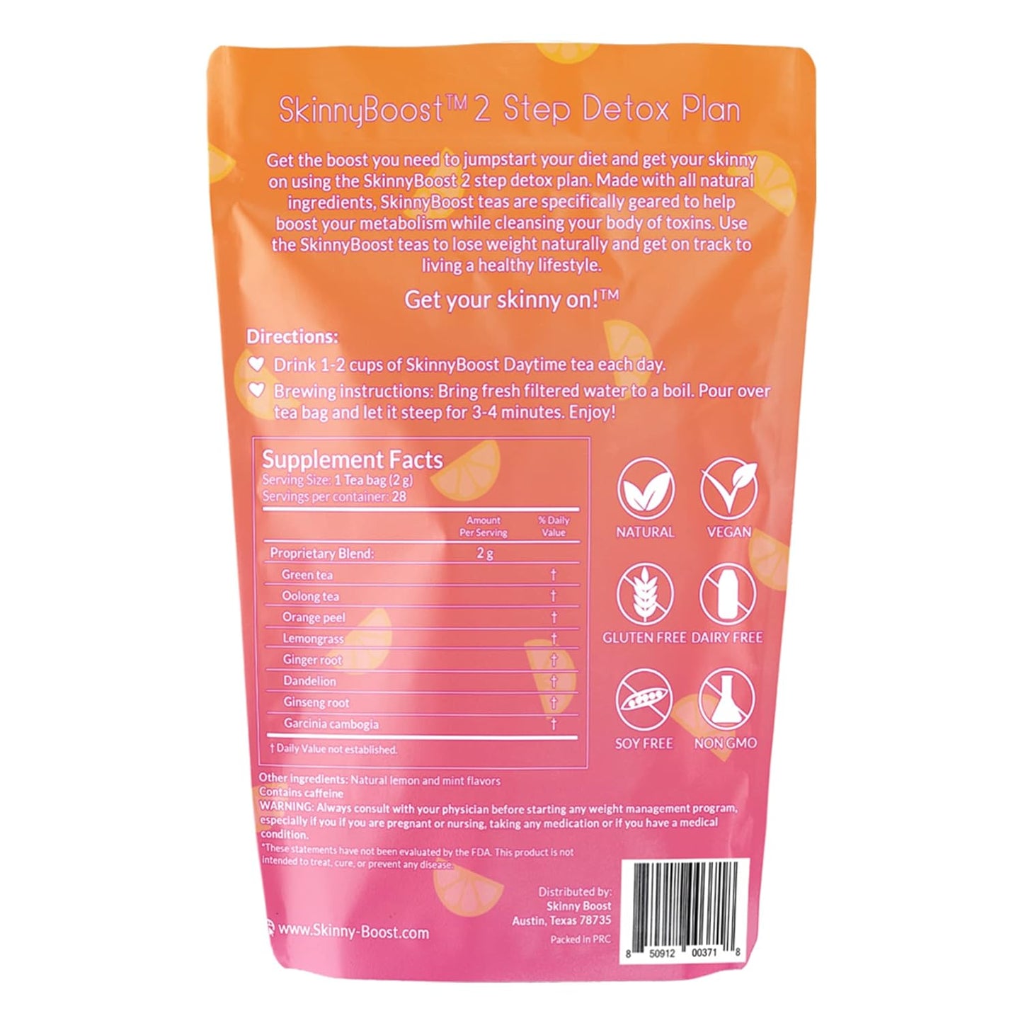 SkinnyBoost 28 Day Detox Tea Kit (3 PACK) - Non GMO, Vegan, All Natural Cleanse Kit with Daytime and Evening Teas