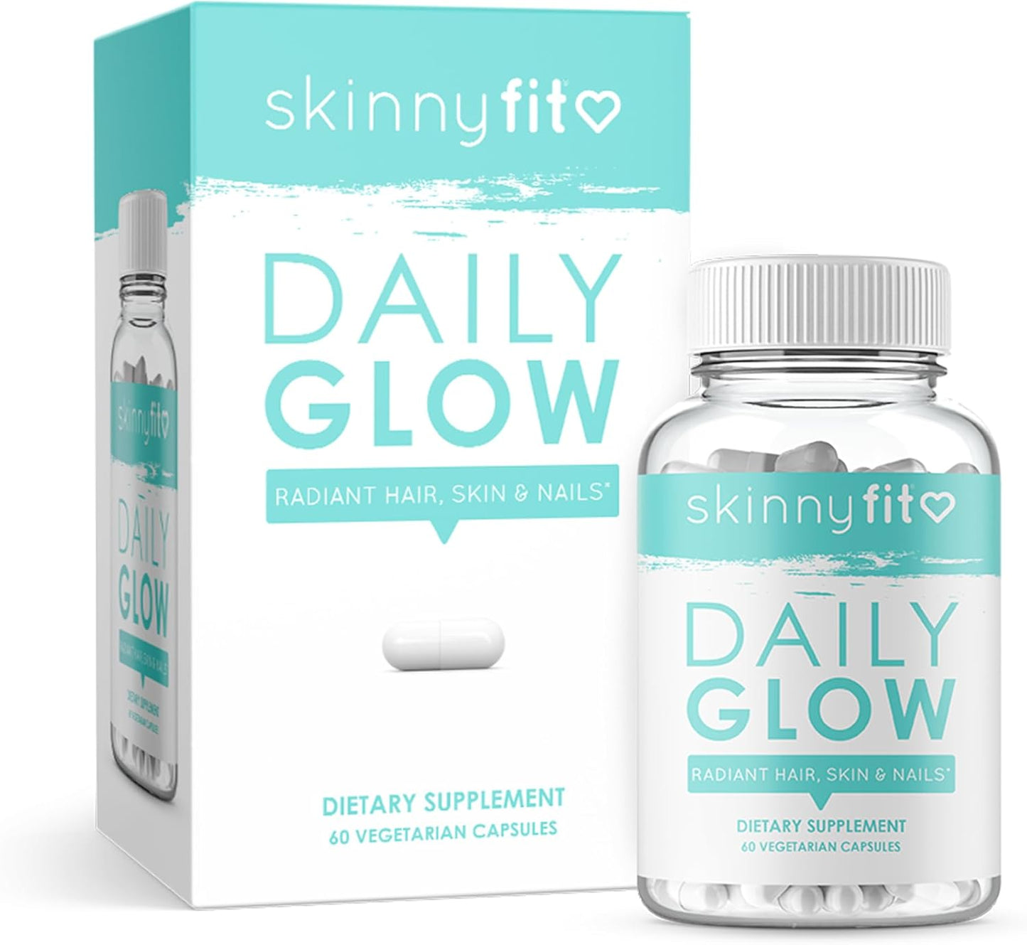 SkinnyFit Daily Glow Capsules: Youthful Skin, Brighter Complexion - Hair, Skin, and Nails Supplement