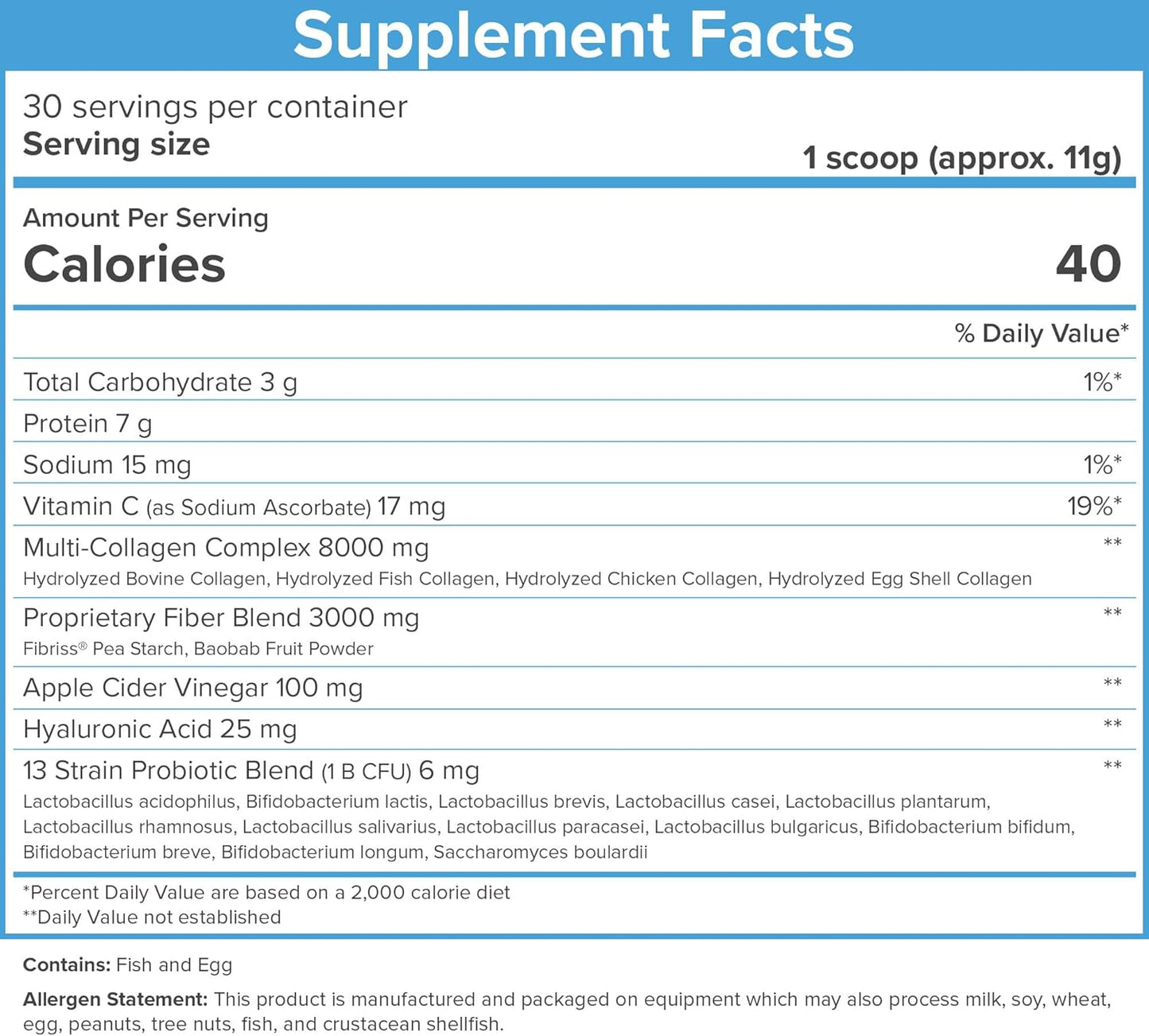 SkinnyFit Super Youth Unflavored Collagen Peptides with Probiotics, Fiber, ACV, Hyaluronic Acid, Vitamin C - Skin, Hair, Joint, Metabolism Support - 30 Servings
