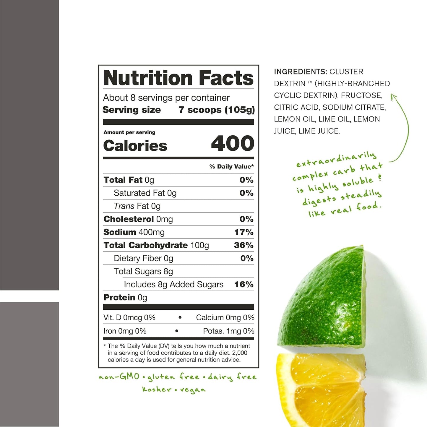 Skratch Labs Lemon Lime Endurance Energy Drink Powder - High-Carb Carbohydrate & Electrolyte Blend (840g) - Non-GMO, Gluten Free, Vegan, Kosher
