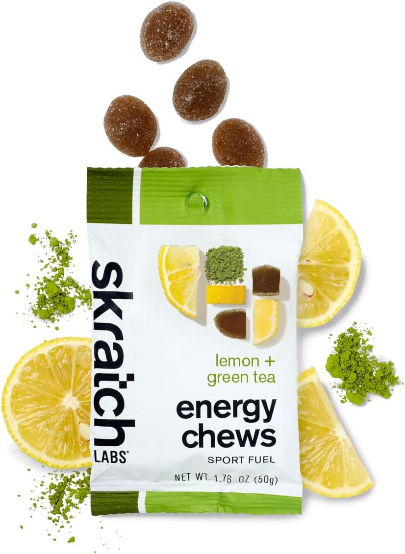 Skratch Labs Matcha Lemon Energy Chews: Gluten-Free Vegan Gummies for Running & Cycling