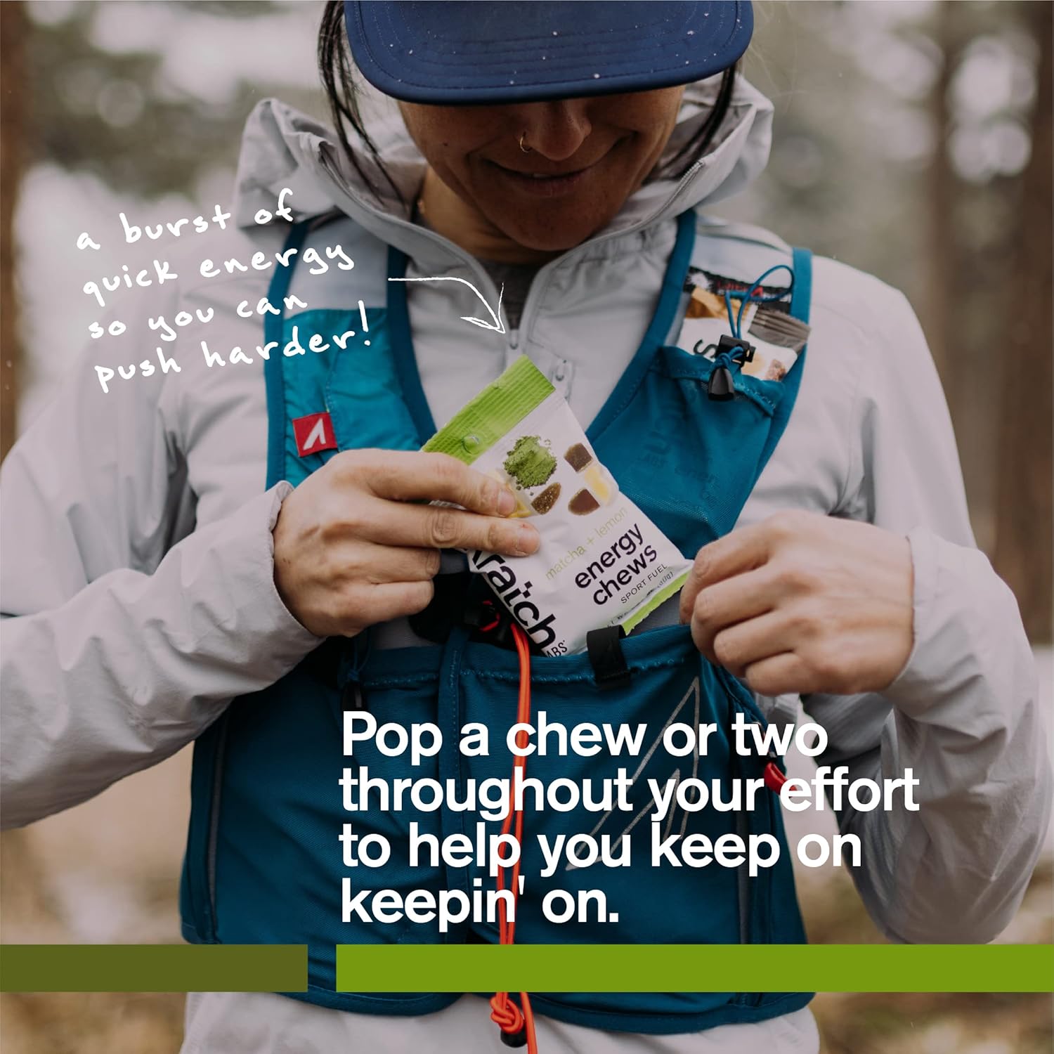 Skratch Labs Matcha Lemon Energy Chews: Gluten-Free Vegan Gummies for Running & Cycling