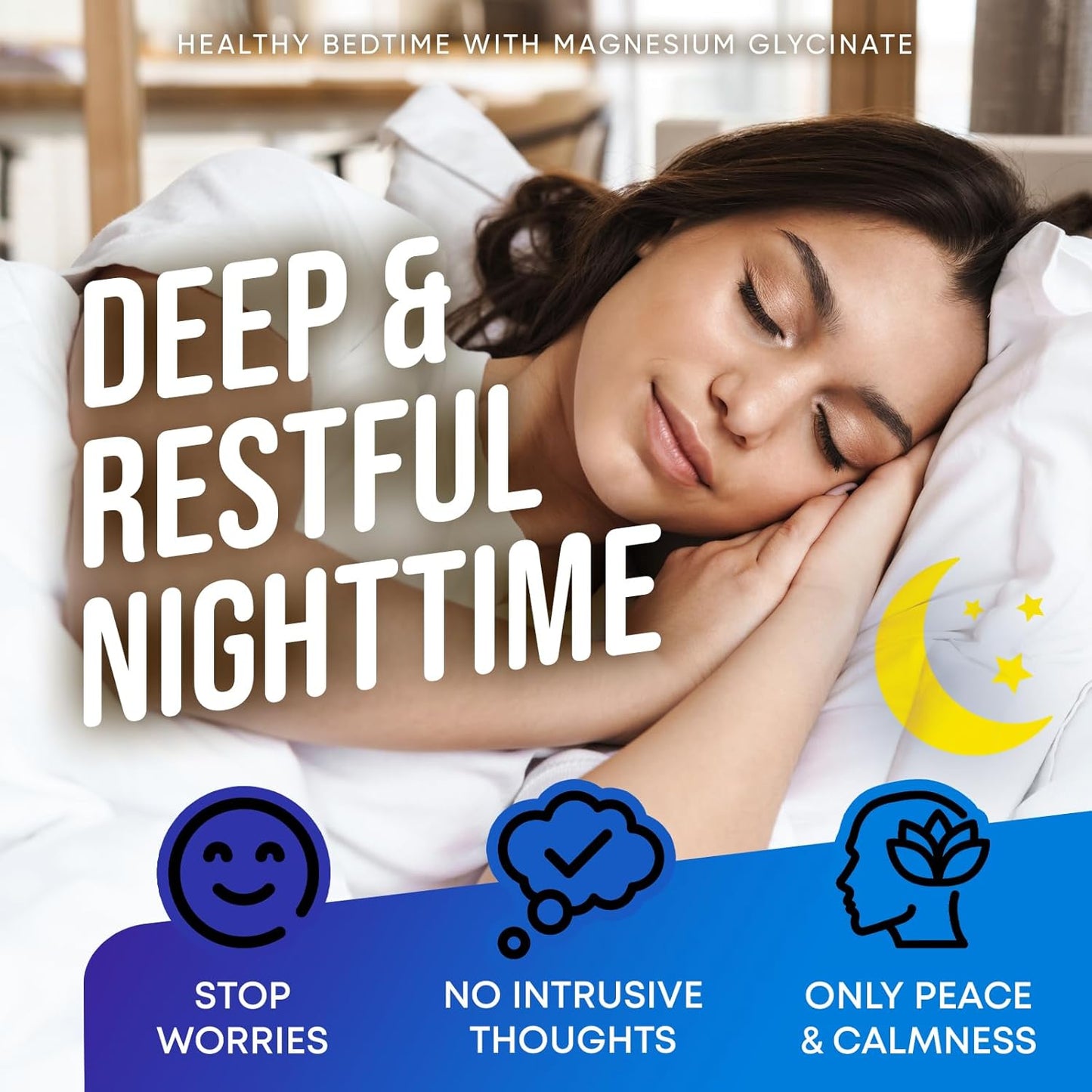 Sleep Support Magnesium Supplement with Ashwagandha Root Extract - High Absorption Chelated Magnesium Capsules - 400mg Magnesium Glycinate + 100mg Manganese - 200 Vegan Capsules
