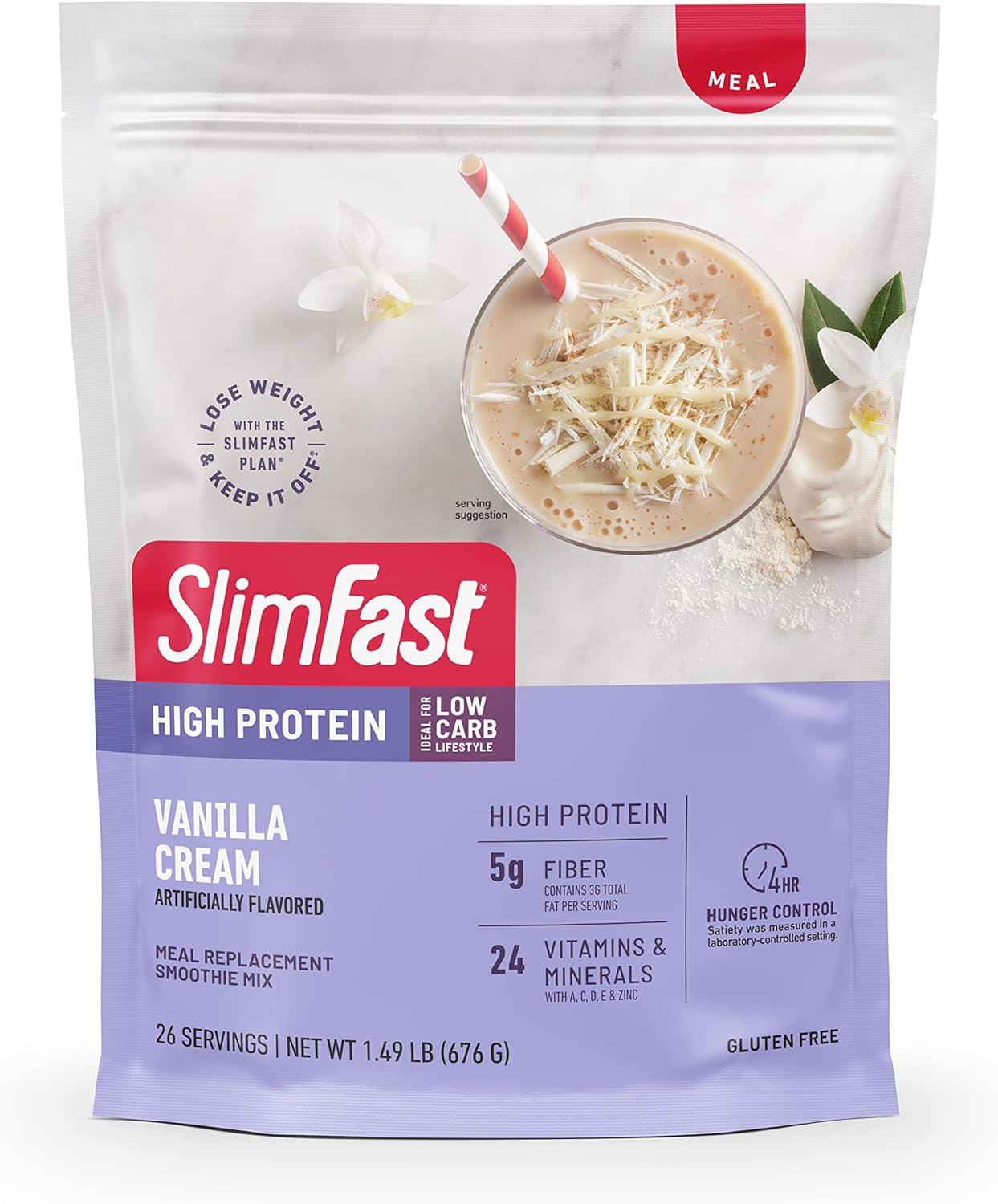 SlimFast High Protein Vanilla Bundle - 12 Count of Meal Replacement Shakes and Powder Mix with 20g Protein per Serving