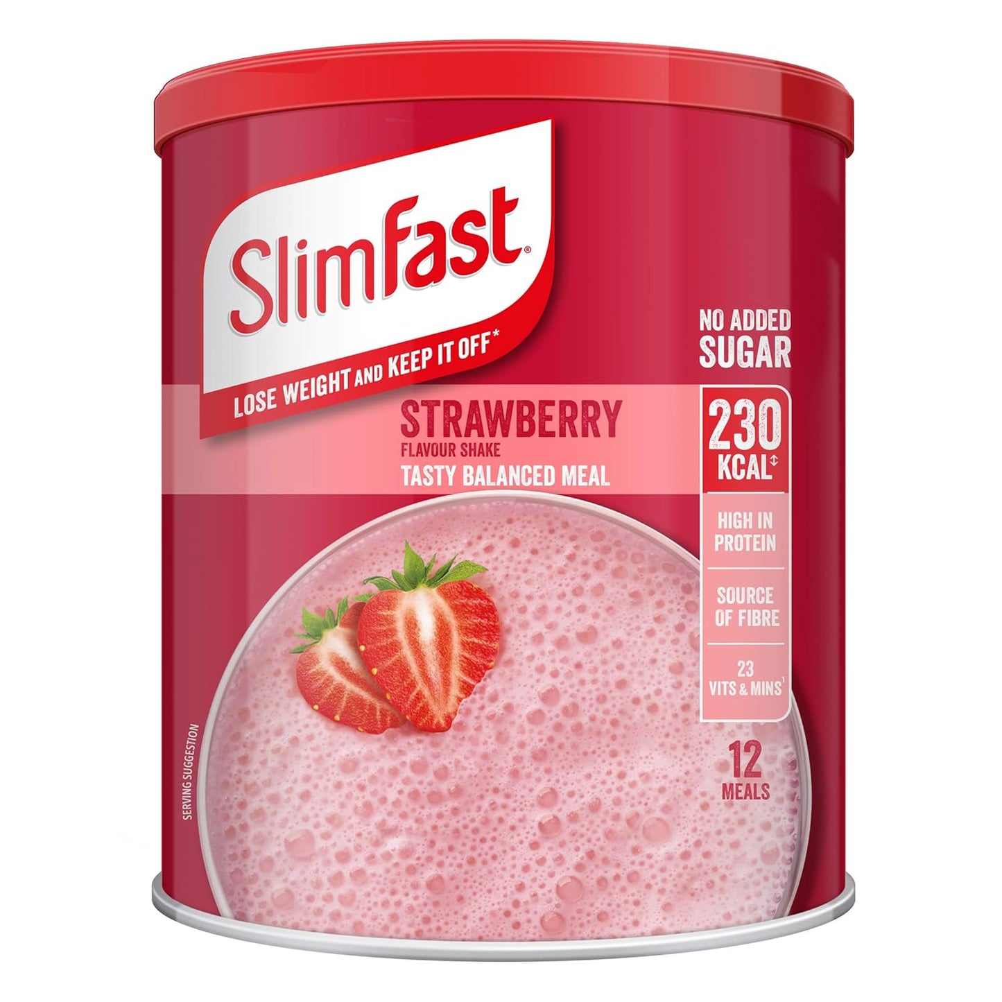 SlimFast Summer Strawberry Flavour Milkshake Powder - 12 Servings (438g) - Weight Loss Shake Mix