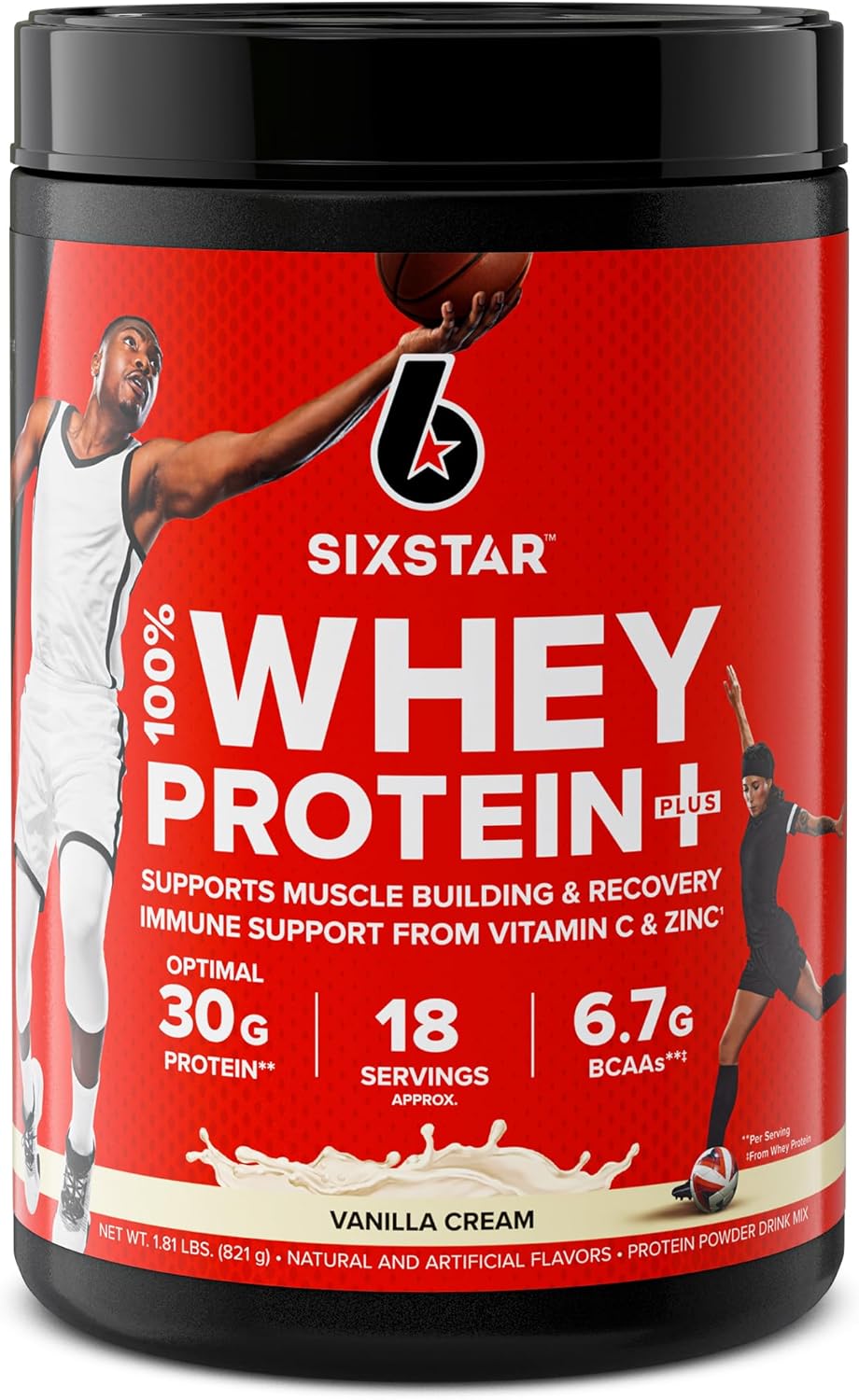 Slow-Digesting Vanilla Cream Whey & Casein Protein Powder Combo Pack 1.8lbs - Six Star Elite Series