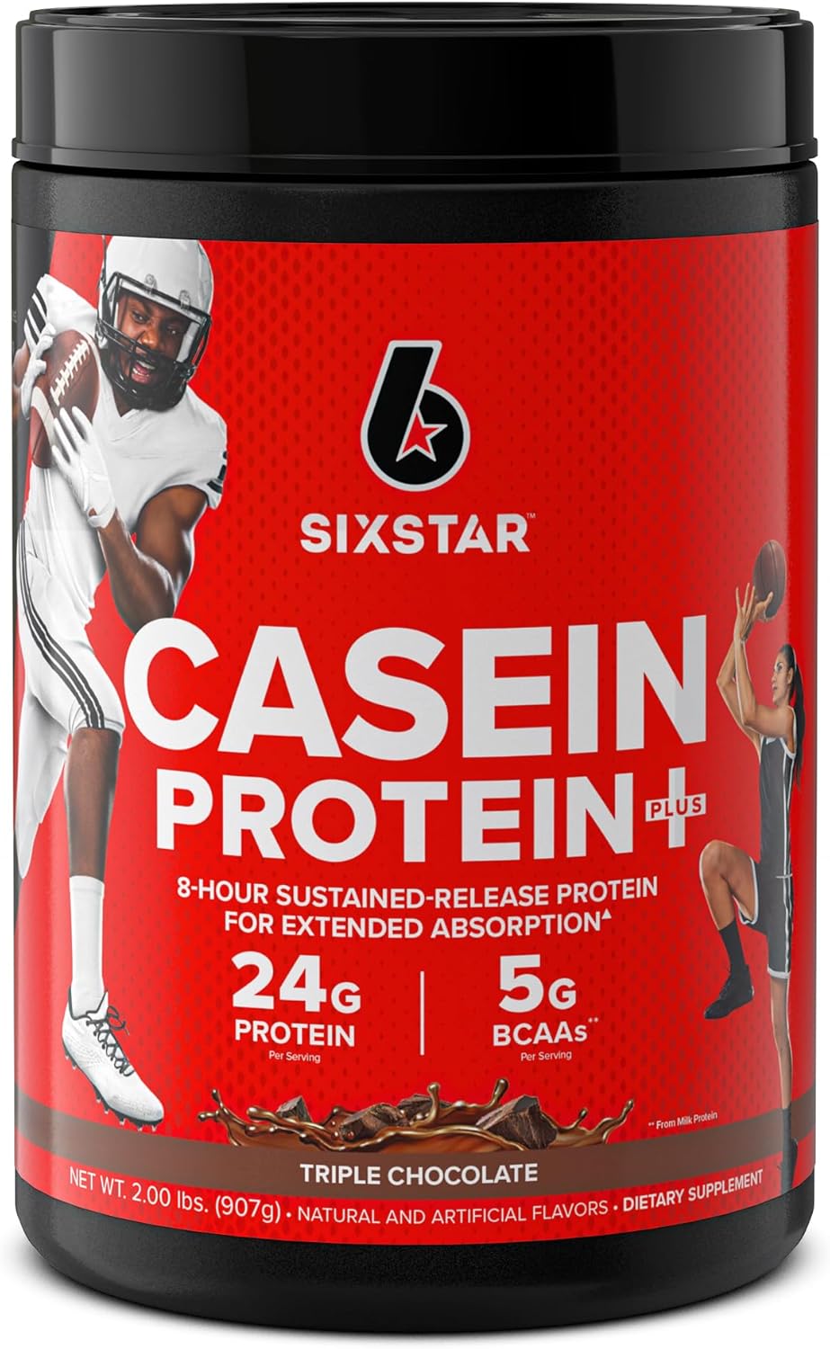 Slow-Digesting Vanilla Cream Whey & Casein Protein Powder Combo Pack 1.8lbs - Six Star Elite Series