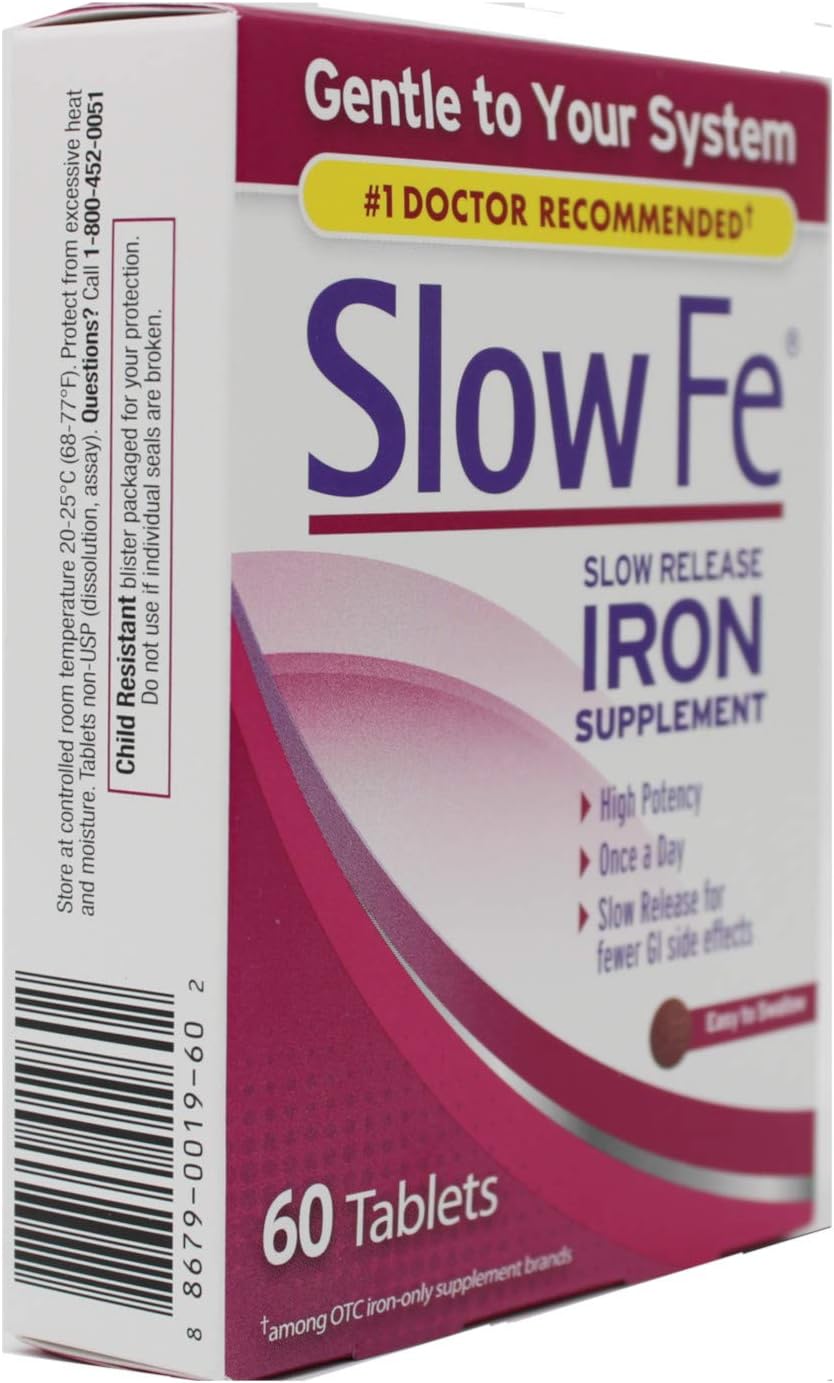 Slow FE TAB 0160 Iron Supplement 60 Tablets for Gentle Iron Absorption