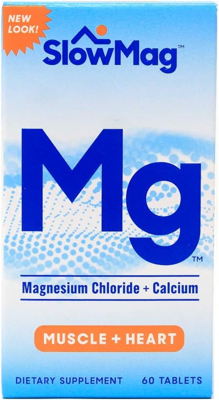 Slow-Mag Magnesium Chloride and Calcium Tablets - 60 Count (Pack of 6) - Value Bundle
