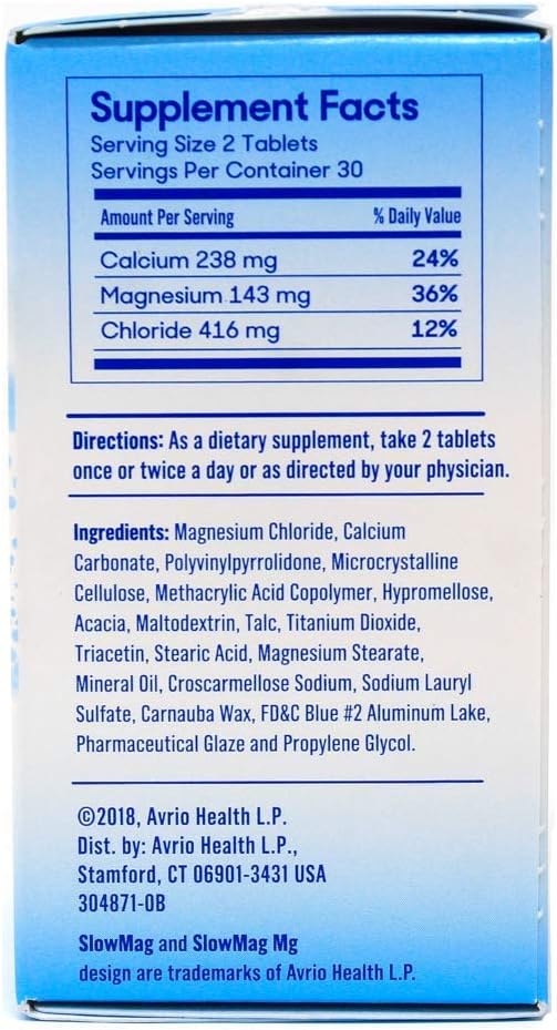 Slow-Mag Magnesium Chloride and Calcium Tablets - Value Pack of 240 Tablets